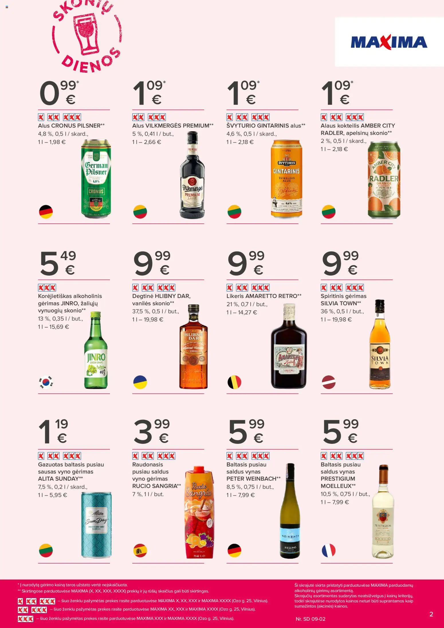 MAXIMA akcijos nuo 2026.08.20 | Puslapis: 2 | Prekių: Degtinė, Vynas, Alus