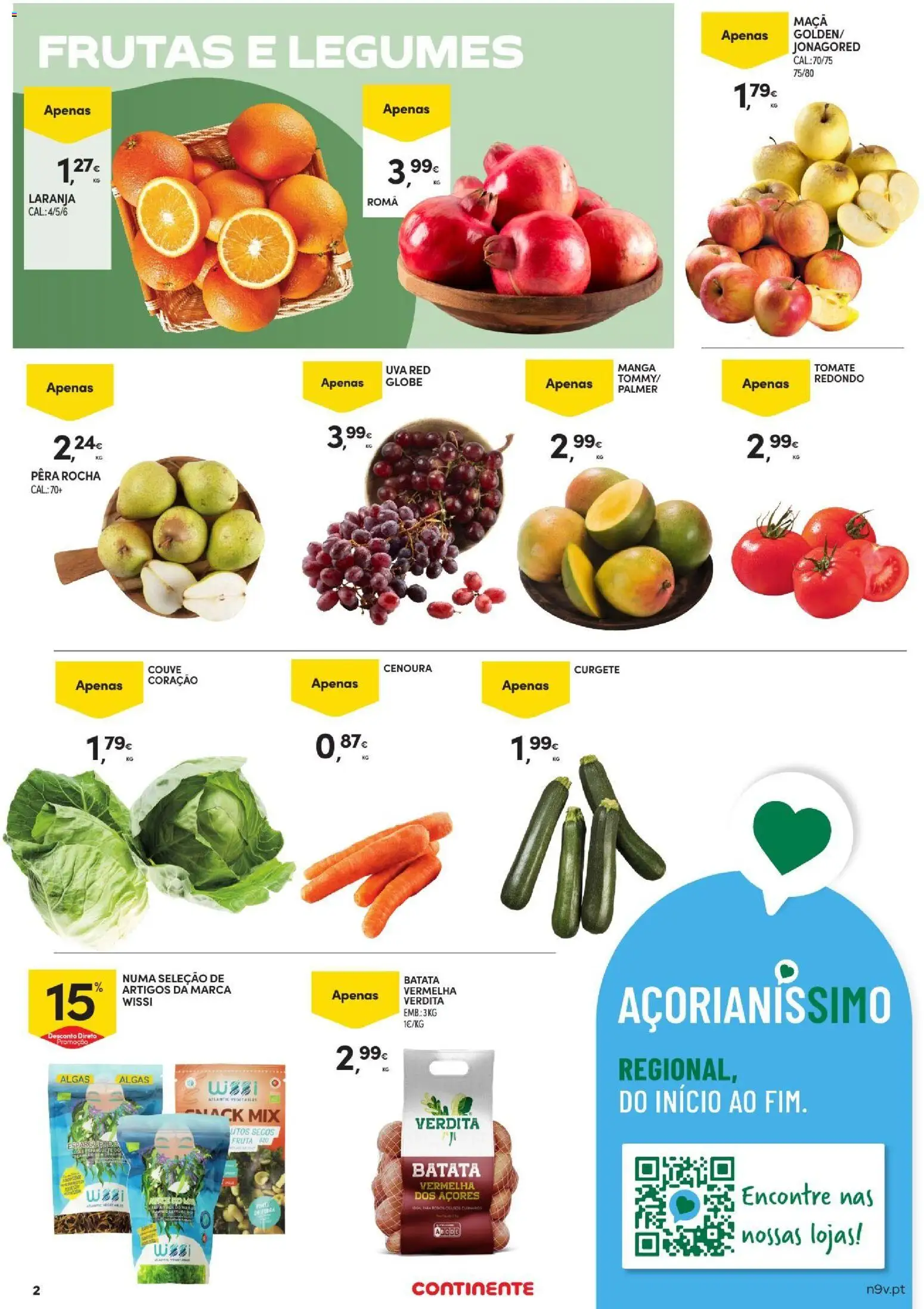 Continente folheto Açores │ válido de 15/10/2026 | Página: 2 | Produtos: Batata, Romã, Legumes, Maça