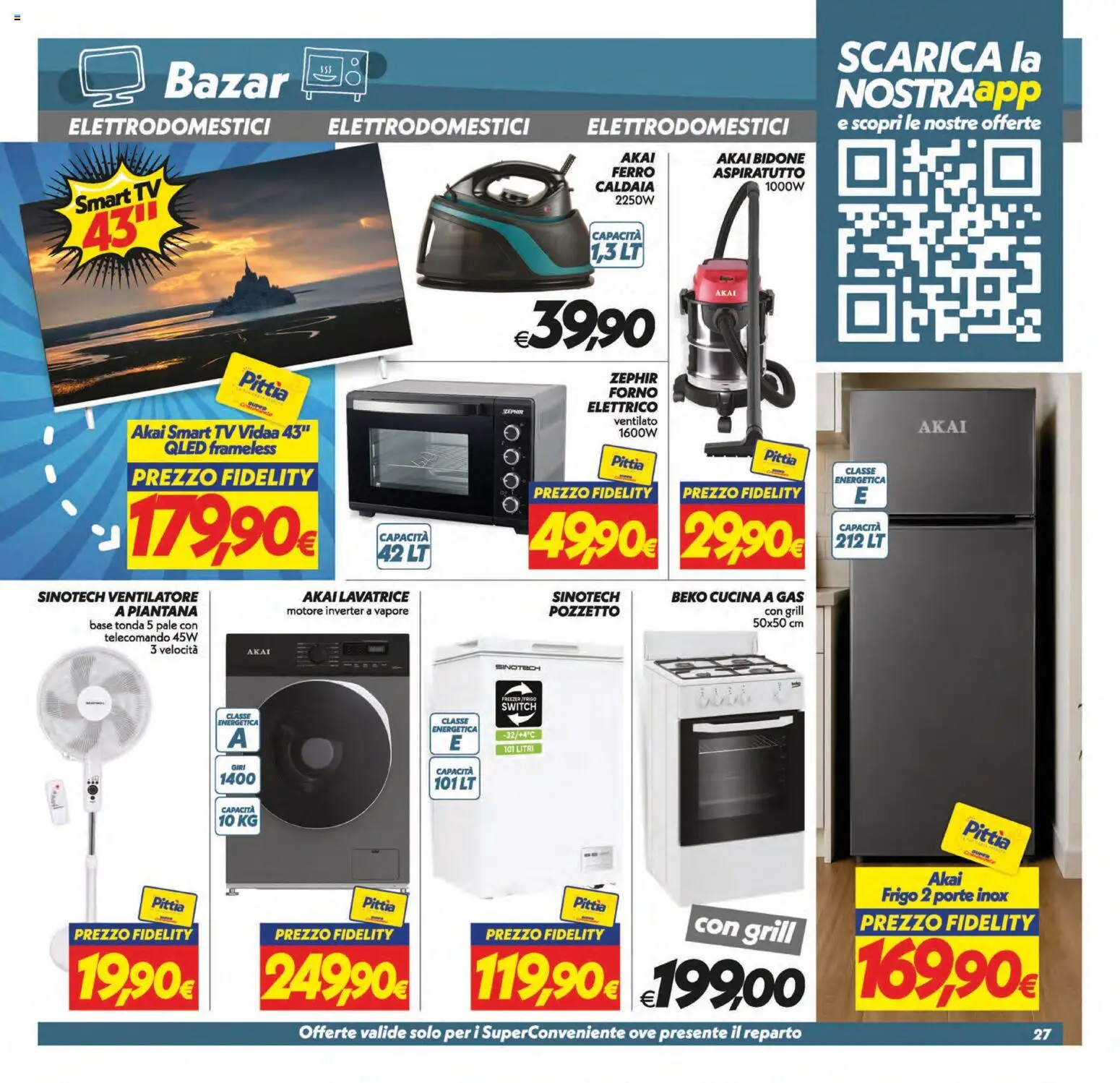 Volantino SuperConveniente del 31/07/2026 | Pagina: 27 | Prodotti: Telecomando, smart TV, Freezer, Lavatrice