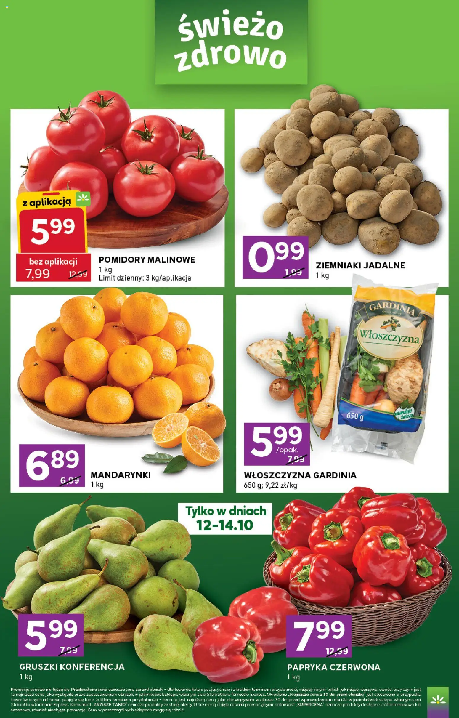 Stokrotka gazetka - Express od 08.10.2026 | Strona: 2 | Produkty: Gruszki, Włoszczyzna, Stokrotka, Ziemniaki