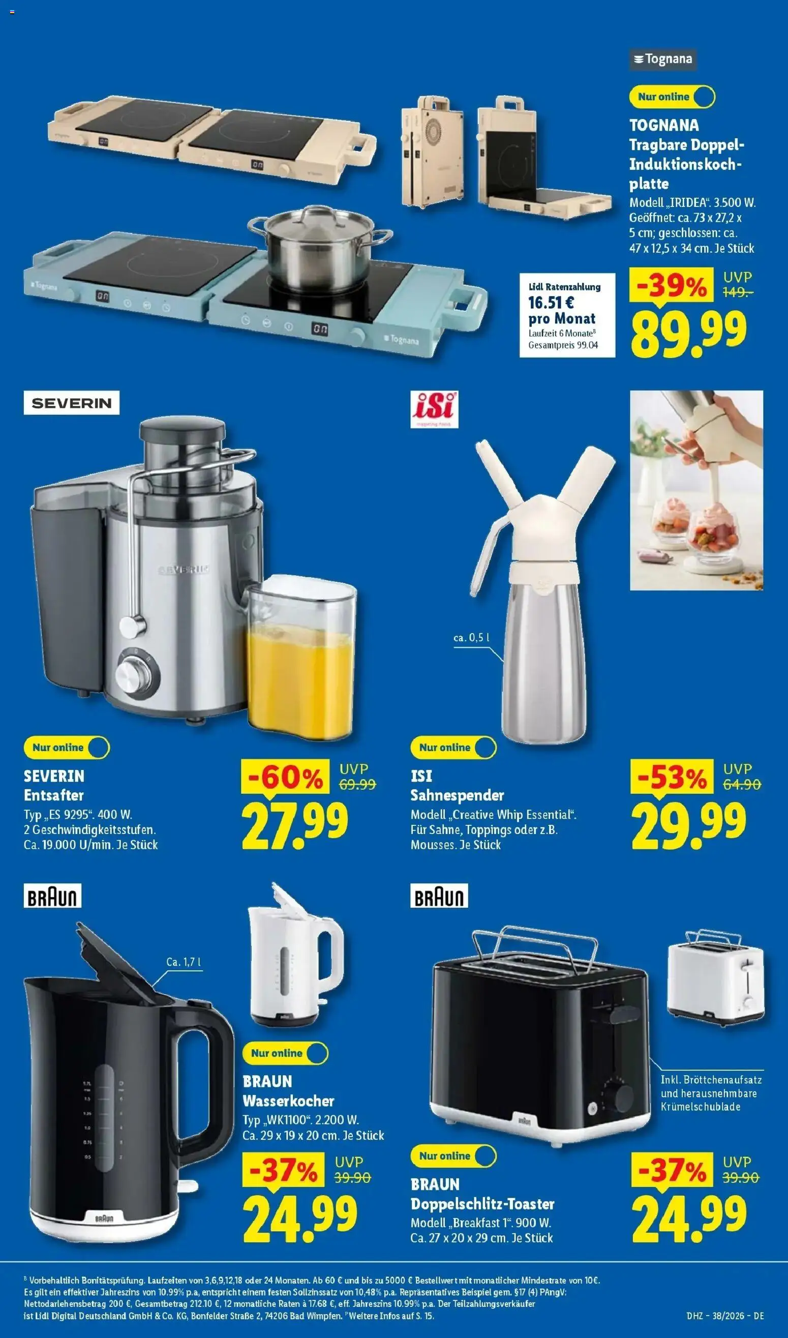 Lidl Prospekt Freudenstadt (ab 14.09.2026) zum Blättern » Angebote | Seite: 9 | Produkte: Wasserkocher, Entsafter, Toaster, Bad