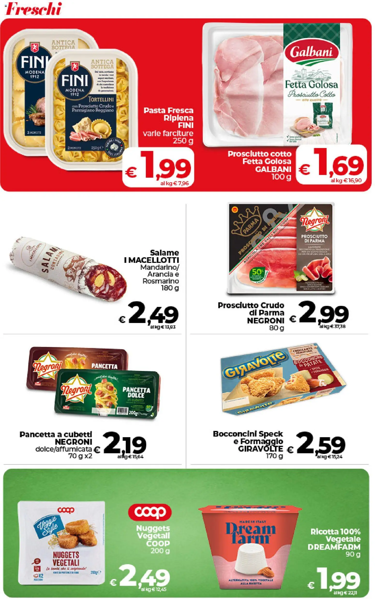 Volantino COOP del 09.06.2026 | Pagina: 16 | Prodotti: Prosciutto Crudo, Patate, Arancia, Parmigiano reggiano