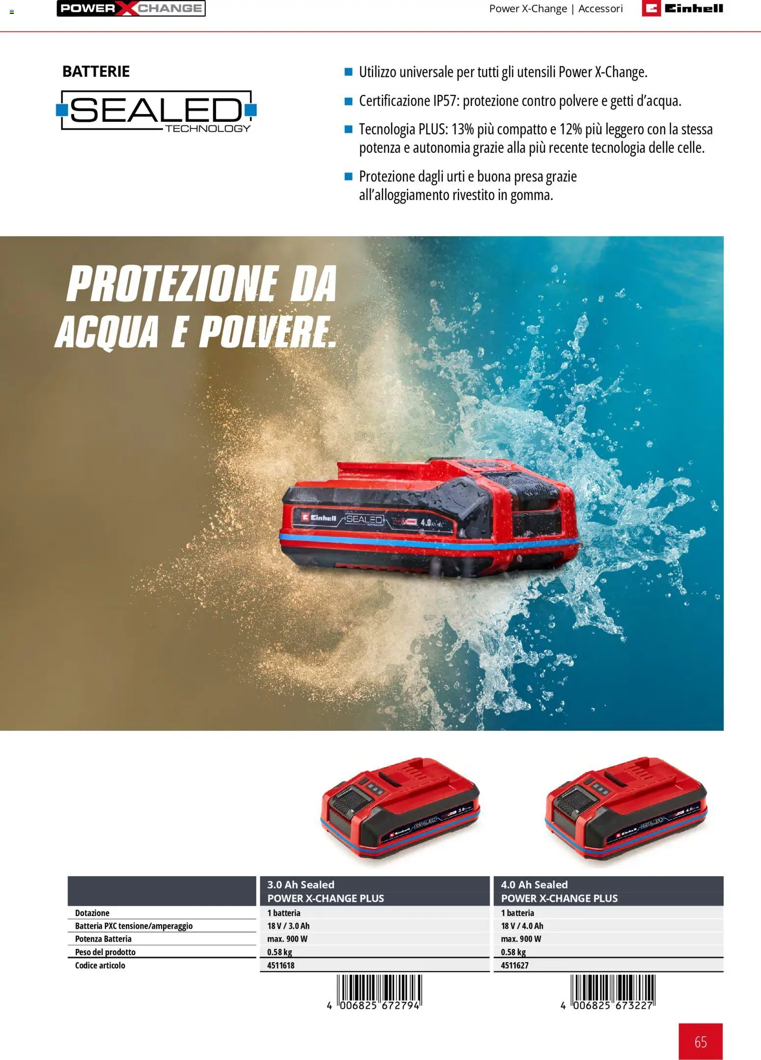Volantino Einhell del 17.03.2026 | Pagina: 67 | Prodotti: Acqua, Presa, Batteria, Batterie