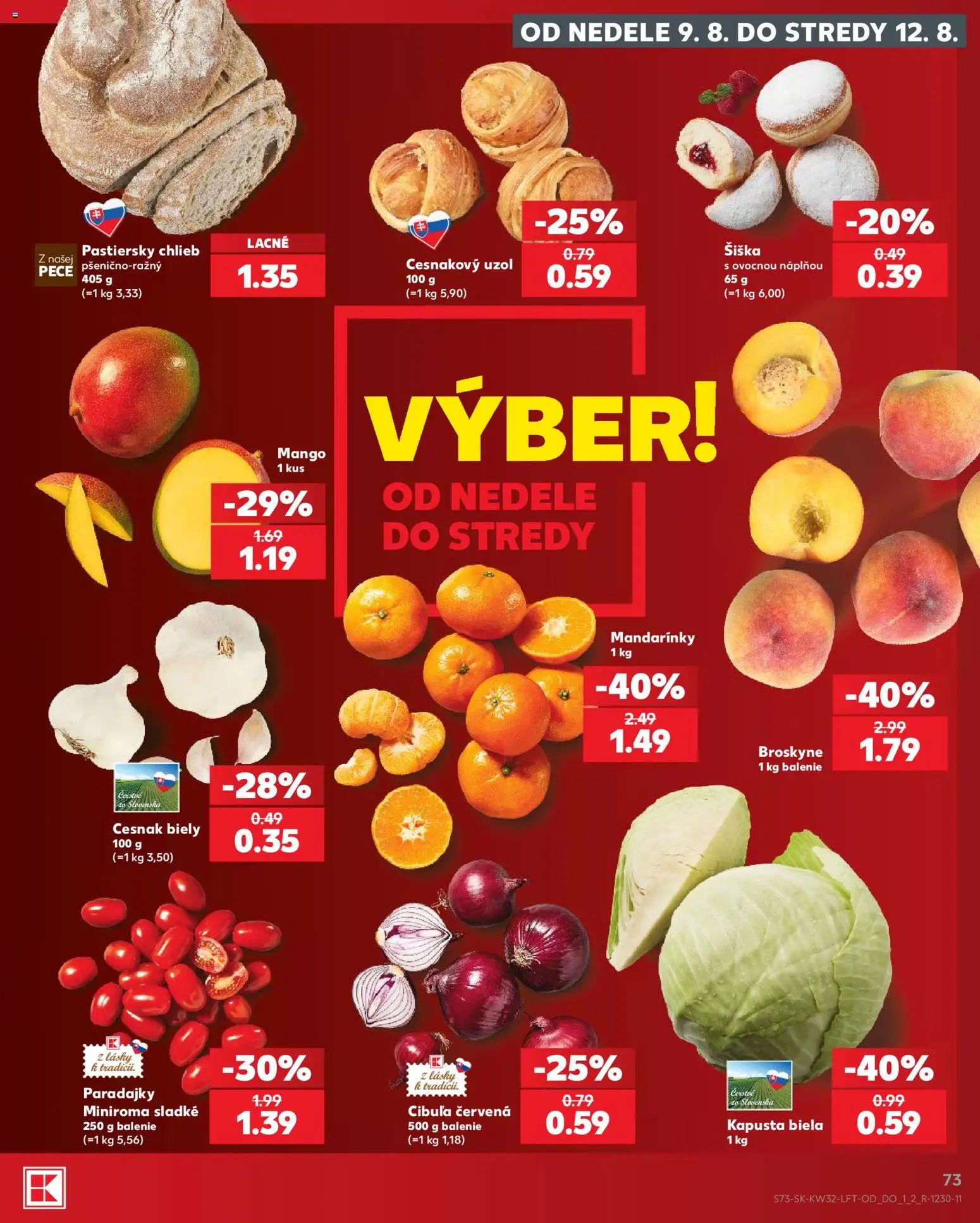 Nové Kaufland akcie – leták je platný od 06.08.2026 | Strana: 73 | Produkty: Kapusta, Paradajky, Cesnak, Cibuľa
