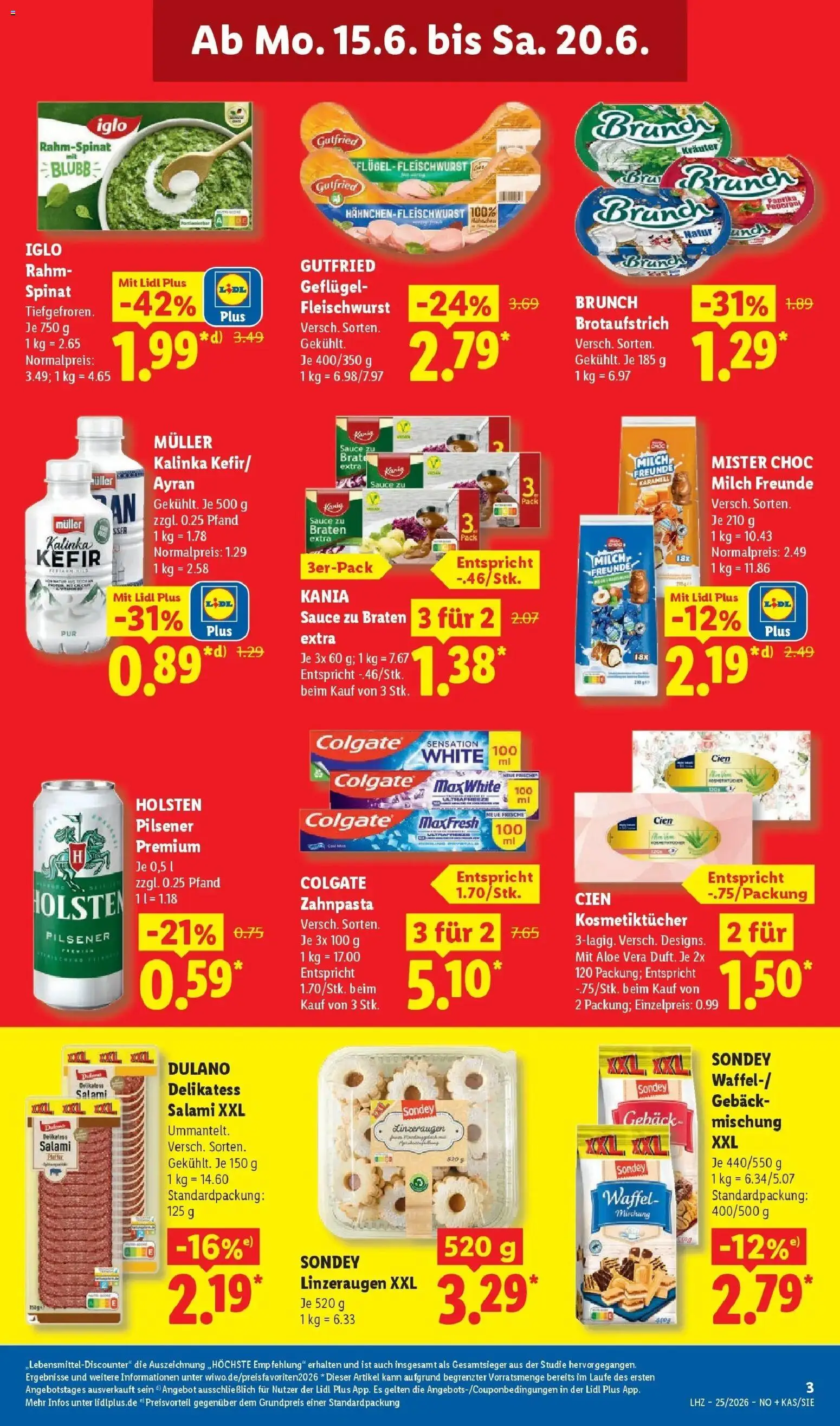 Lidl Prospekt Einbeck – gültig ab 15.06.2026 | Seite: 7 | Produkte: Kefir, Milch, Zahnpasta, Salami