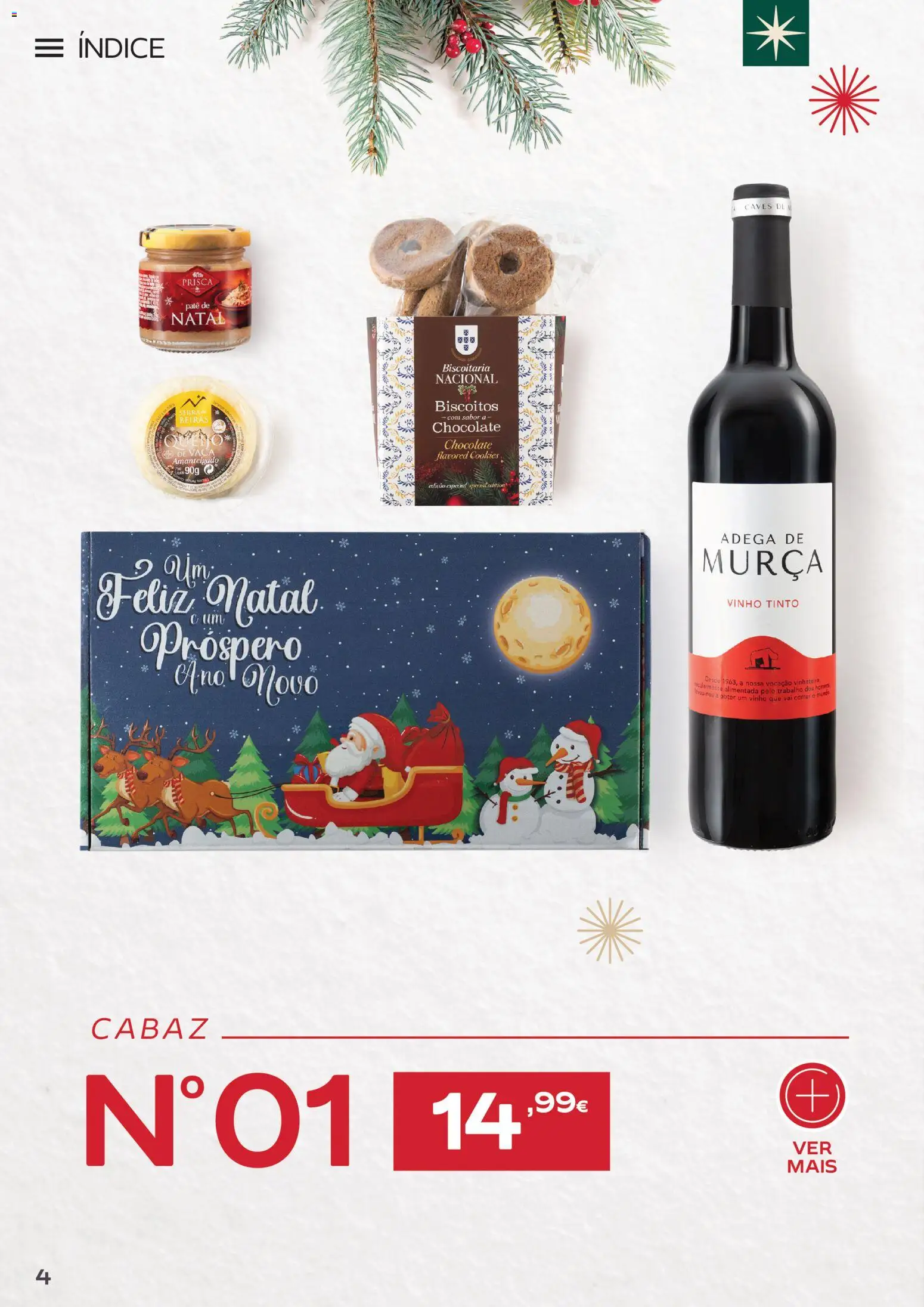 Continente Cabazes de Natal │ válido de 06/10/2026 | Página: 4 | Produtos: Chocolate, Vinho, Biscoitos, Vinho tinto