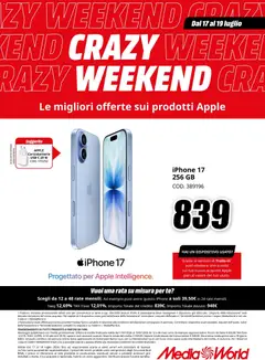 Anteprima del volantino Media World volantino Apple valido a partire dal 17/07/2026