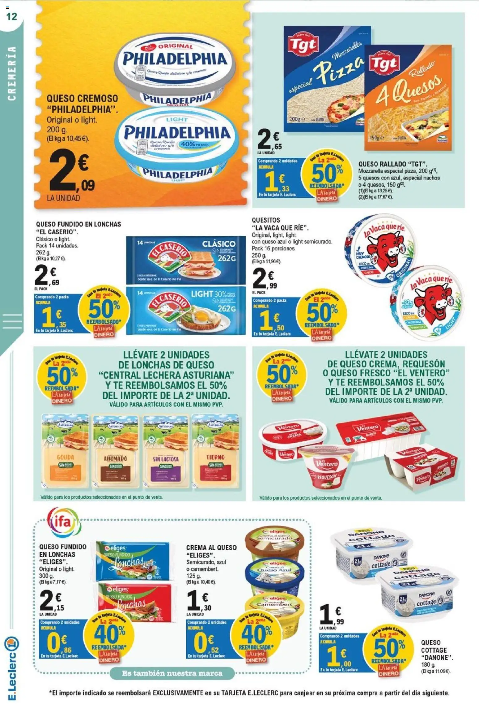 E.Leclerc Mega Sorteo │ válido desde el 07/10/2026 | Página: 12 | Productos: Proteína, Pizza, Queso rallado, Crema