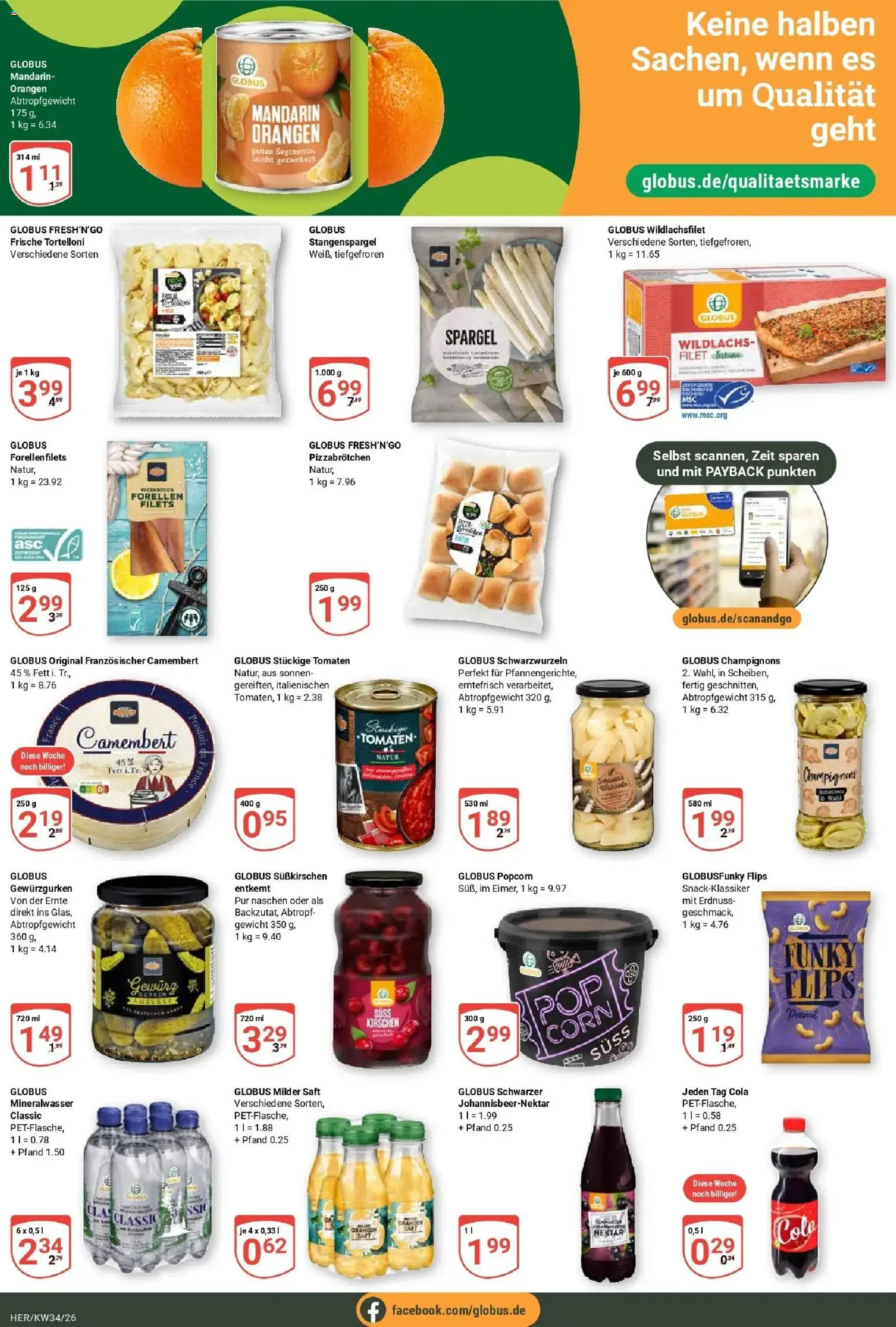 Globus Prospekt Hermsdorf (ab 17.08.2026) » Angebote online | Seite: 16 | Produkte: Gewicht, Champignons, Camembert, Saft
