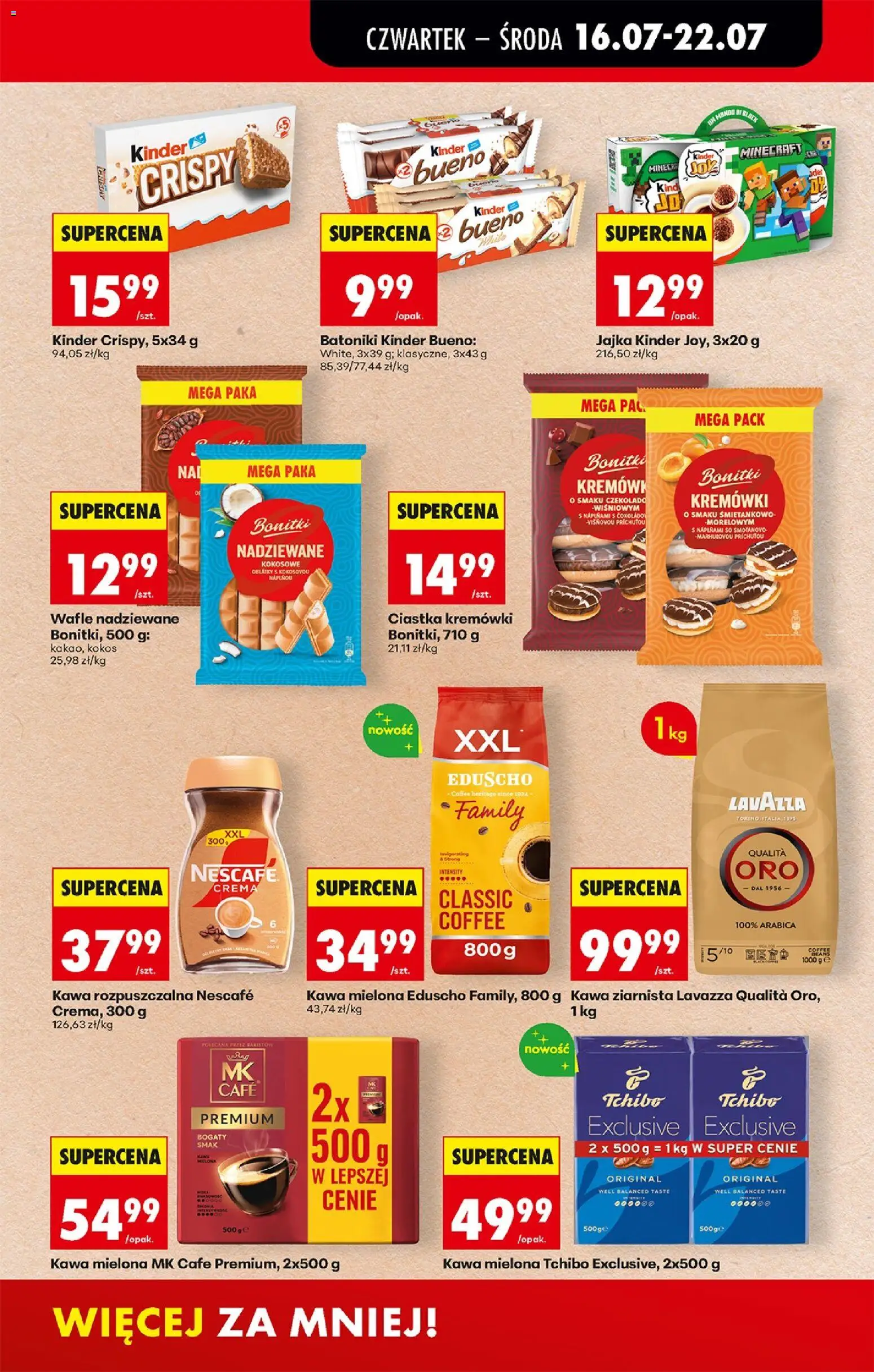 Biedronka Polsko leták - Codziennie niskie ceny od 16.07.2026 | Strana: 53 | Produkty: Nescafé, Kokos, Kinder, Kinder Bueno