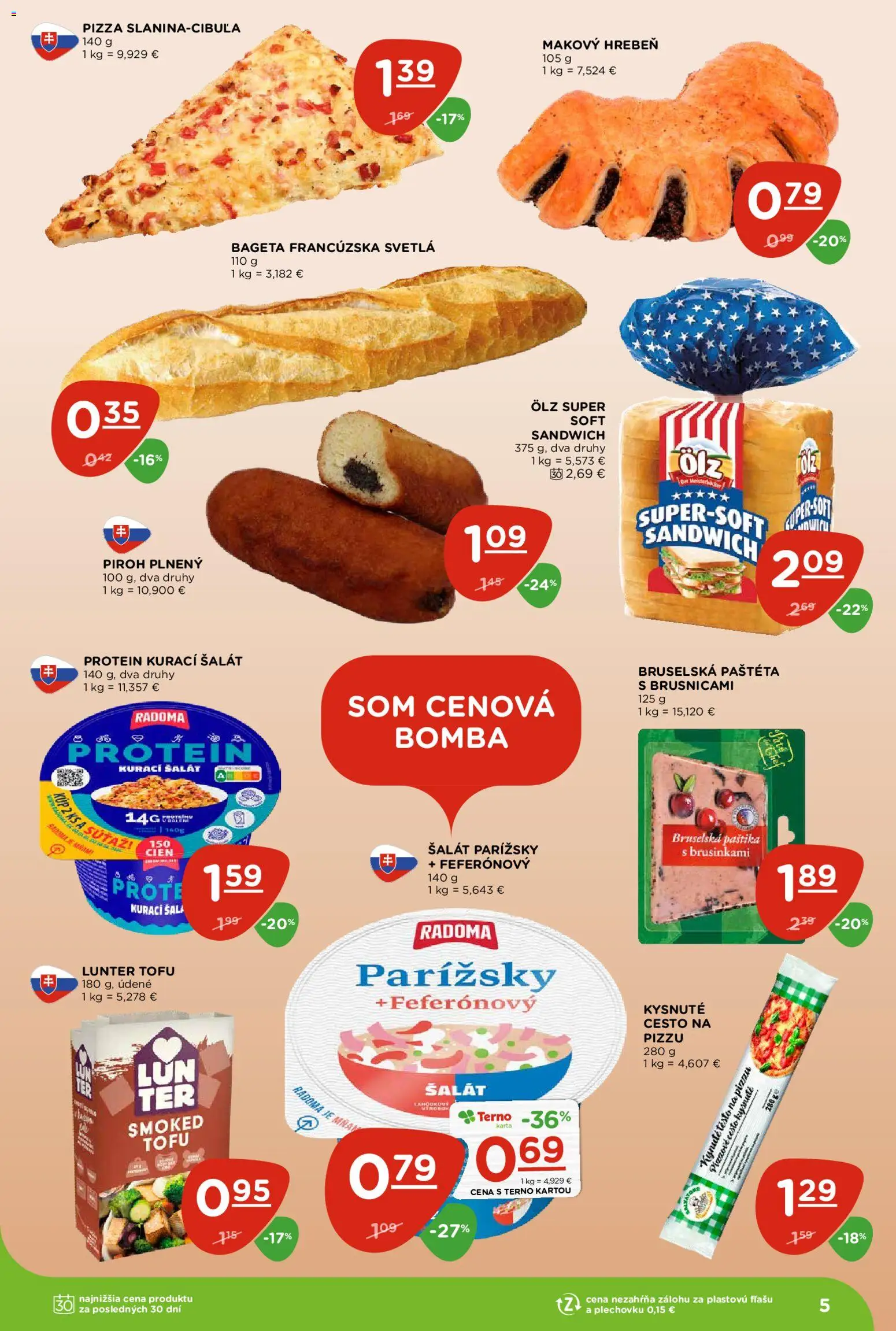 Nové Terno akcie – leták je platný od 25.06.2026 | Strana: 5 | Produkty: Tofu, Protein, Hrebeň, Šalát