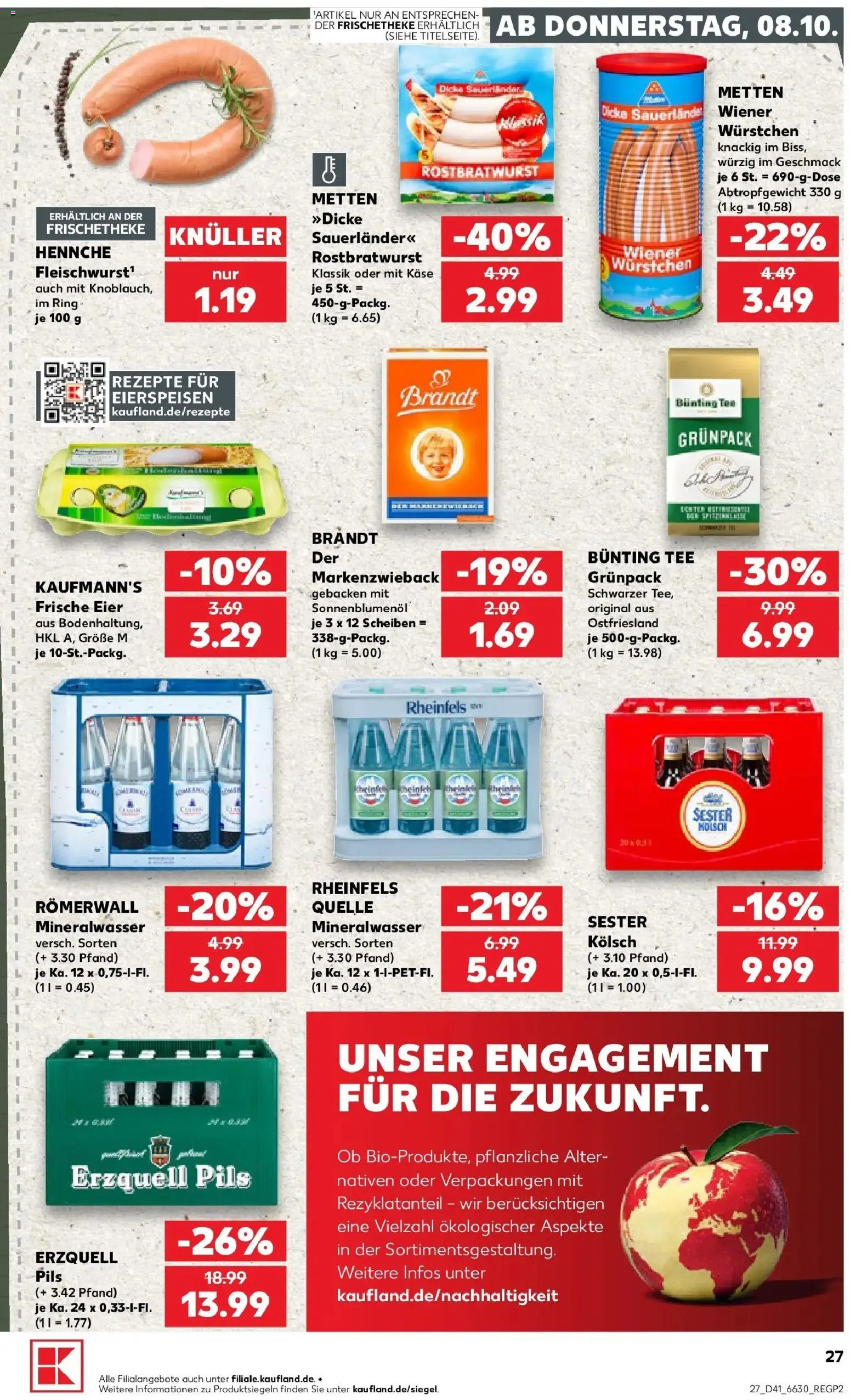 Prospekt Kaufland ab 05.10.2026 » Angebote Online zum Blättern | Seite: 37 | Produkte: Käse, Eier, Mineralwasser, Tee