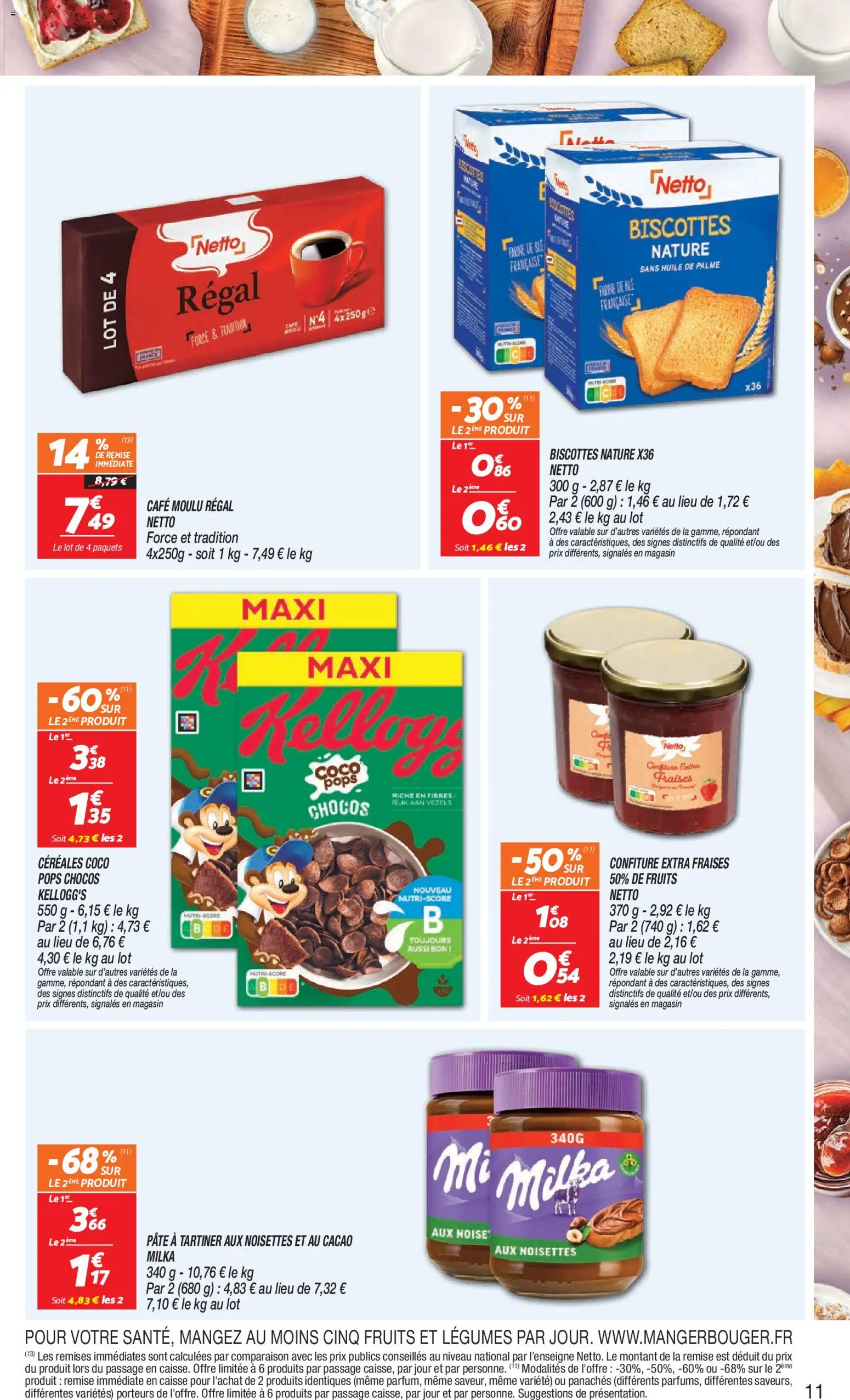 {H1} | Page: 11 | Produits: Pâte à tartiner, Confiture, Café moulu, Pâte