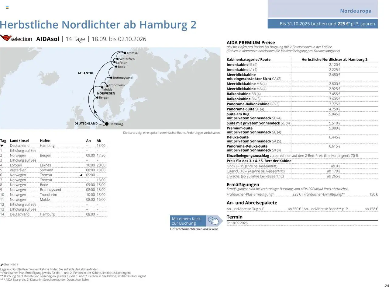 Aida Sommer 2026 – gültig ab 01.03.2026 | Seite: 24 | Produkte: Bett