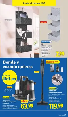 Vista previa SILVERCREST Aspiradora inalámbrica, 2 en 1: aspirador de mano y de suelo. Potencia de aspiración: hasta 20.000 Pa. Incluye 1 batería de 24 V, 4 Ah. Autonomía de la batería: hasta 42 min en modo ECO. válido desde el 21/09/2026 | Página: 15 | Productos: Polvo, Aspiradora, Batería, Puertas
