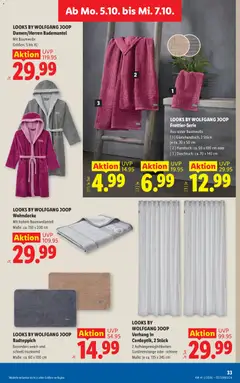 LOOKS BY WOLFGANG JOOP Damen/Herren Bademantel, Mit Baumwolle, Größen: S bis XL¹ ab 01.10.2026 gültig | Seite: 38 | Produkte: Bademantel