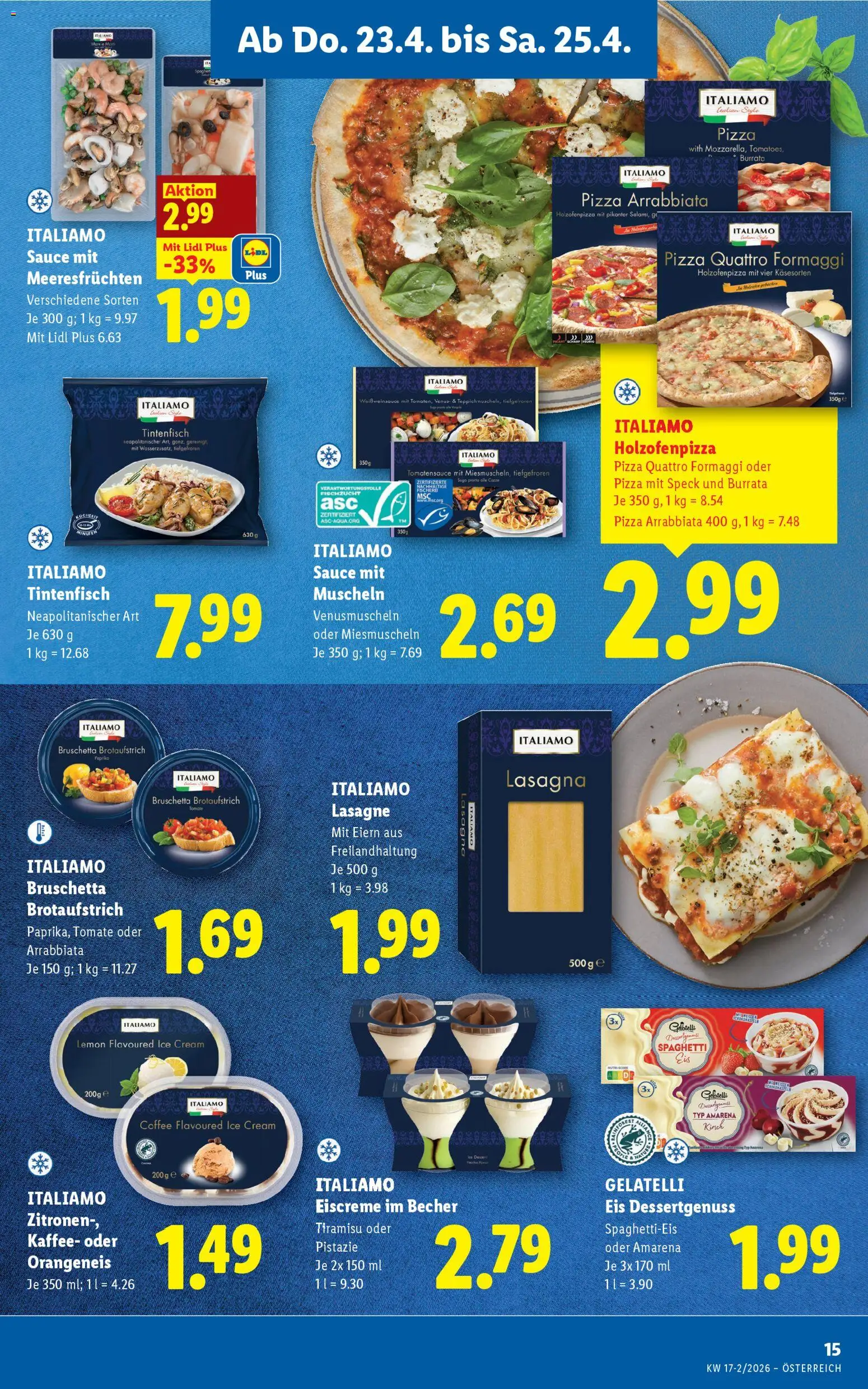Lidl Flugblatt - Oberpullendorf, Güssing, Oberwart gültig ab 23.04.2026 | Seite: 17 | Produkte: Rizsliszt, Hajdina liszt, Kaffee, Pizza