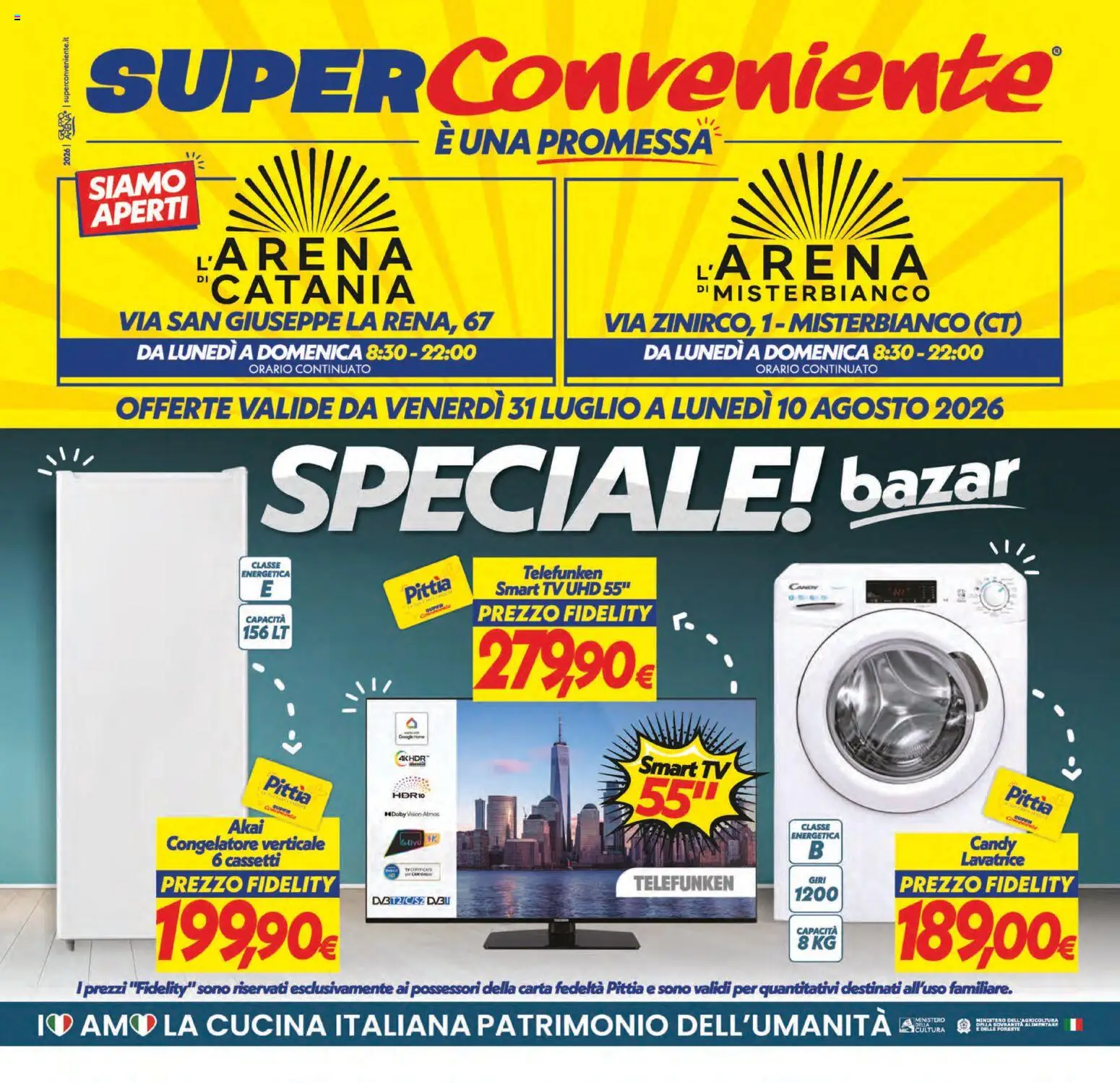 Volantino SuperConveniente del 31/07/2026 | Pagina: 32 | Prodotti: smart TV, Lavatrice, TV, Congelatore