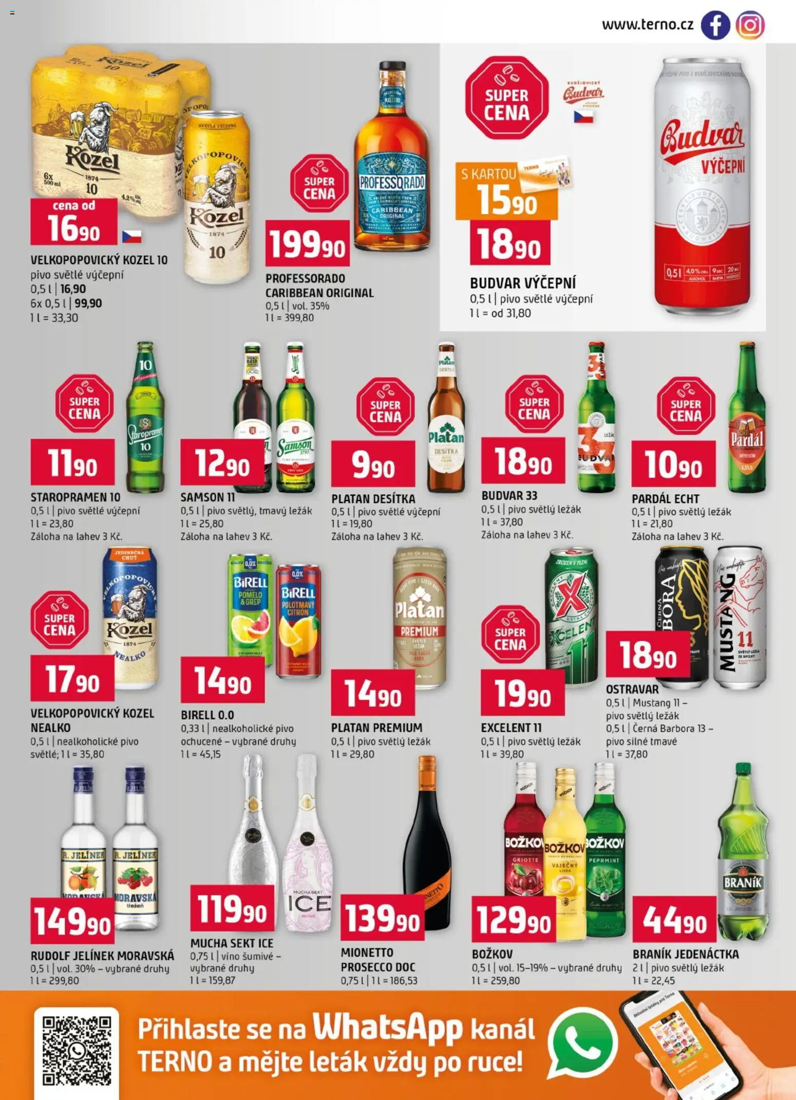Terno leták od 13.05.2026 | Strana: 13 | Produkty: Prosecco, Mionetto, Pivo Platan, Láhev
