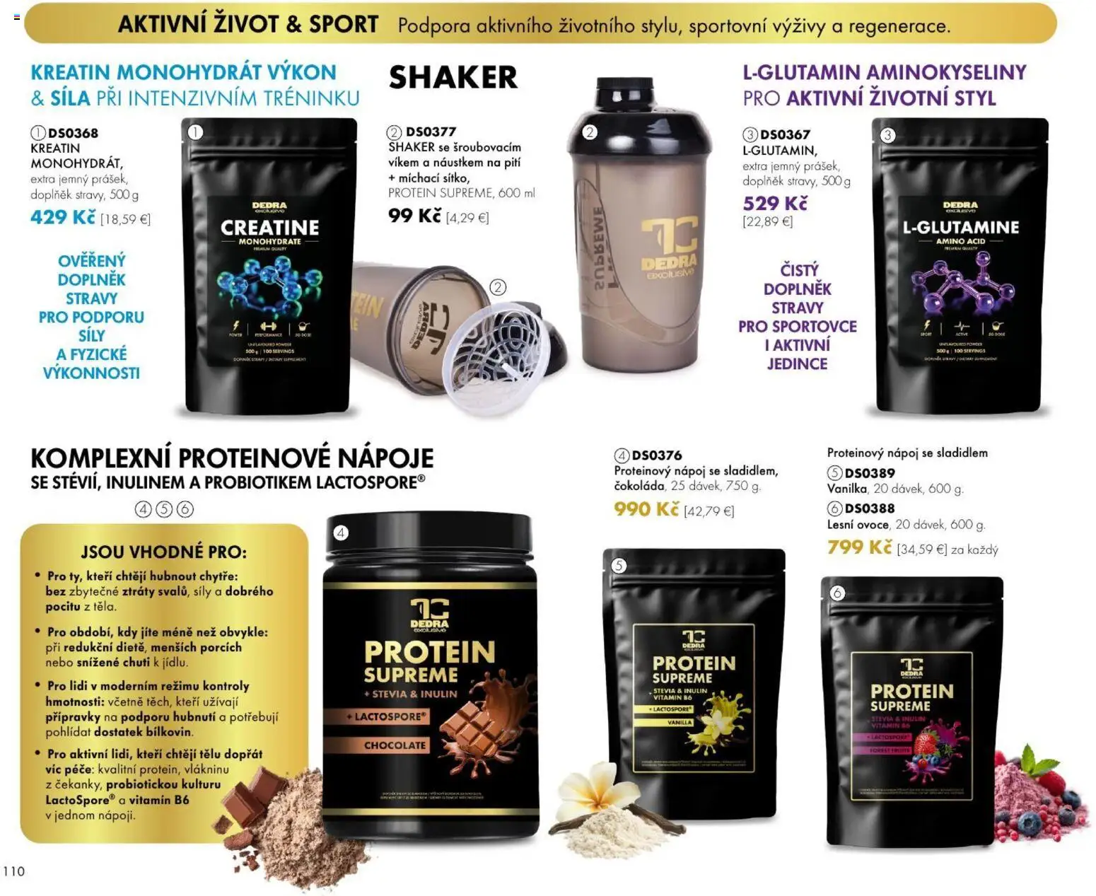 Nové Dedra akcie – leták je platný od 01.08.2026 | Strana: 10 | Produkty: Nápoje, Protein, Proteínový nápoj