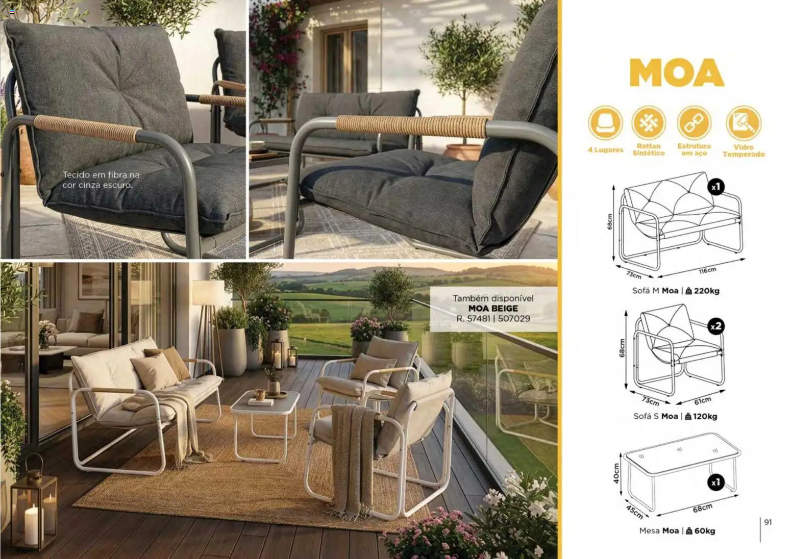 Espaço Casa folheto Ar Livre 2026 │ válido de 07.03.2026 | Página: 91 | Produtos: Sofá, Mesa