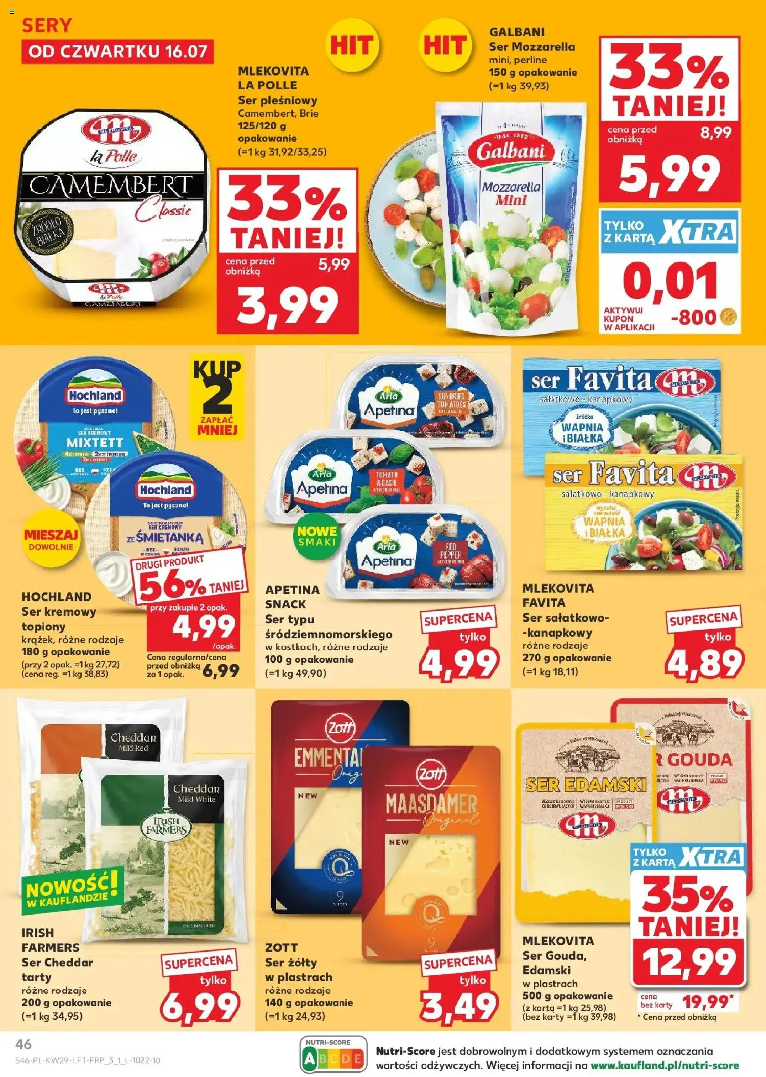 Kaufland gazetka od 16.07.2026 | Strona: 46 | Produkty: Camembert, Ser, Cheddar, Ser cheddar