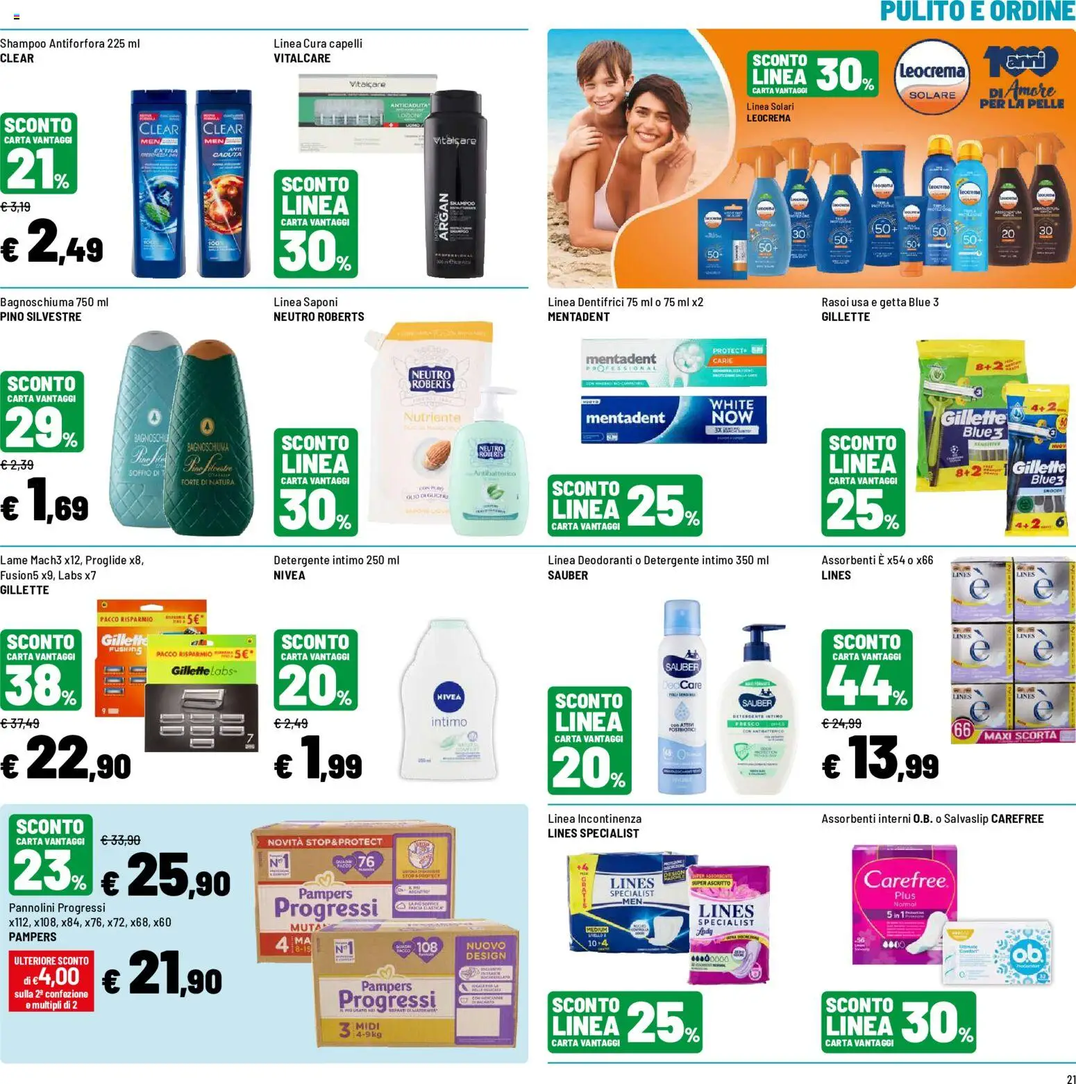 Volantino Iper del 09/07/2026 | Pagina: 21 | Prodotti: Bagnoschiuma, Detergente intimo, Detergente, Intimo