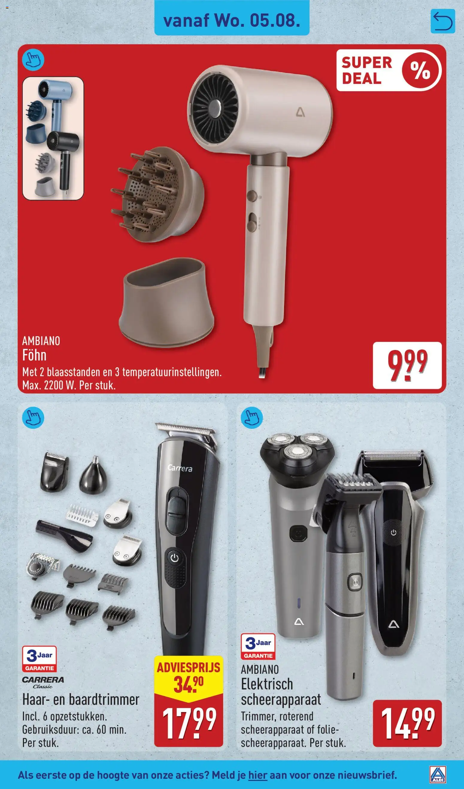 {H1} | Pagina: 39 | Producten: Trimmer, Scheerapparaat, Föhn, Folie