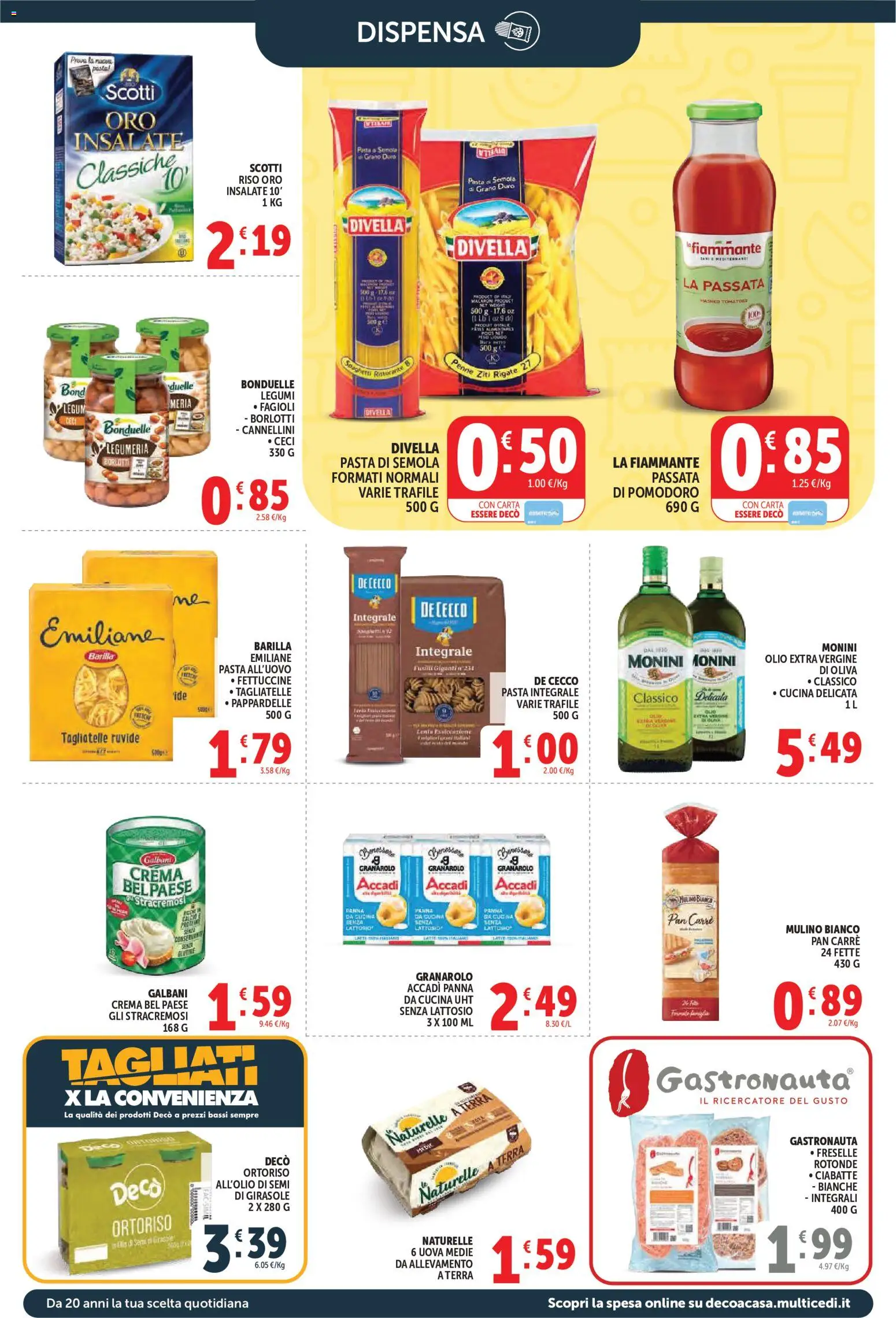 Volantino Decò del 08.06.2026 | Pagina: 8 | Prodotti: Uova, Olio, Pasta, Olio extra vergine