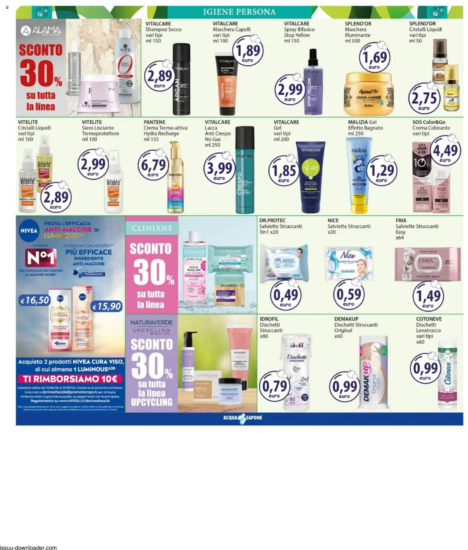 Volantino Acqua e Sapone del 15.06.2026 | Pagina: 7 | Prodotti: Illuminante, Crema, Salviette struccanti, Sapone
