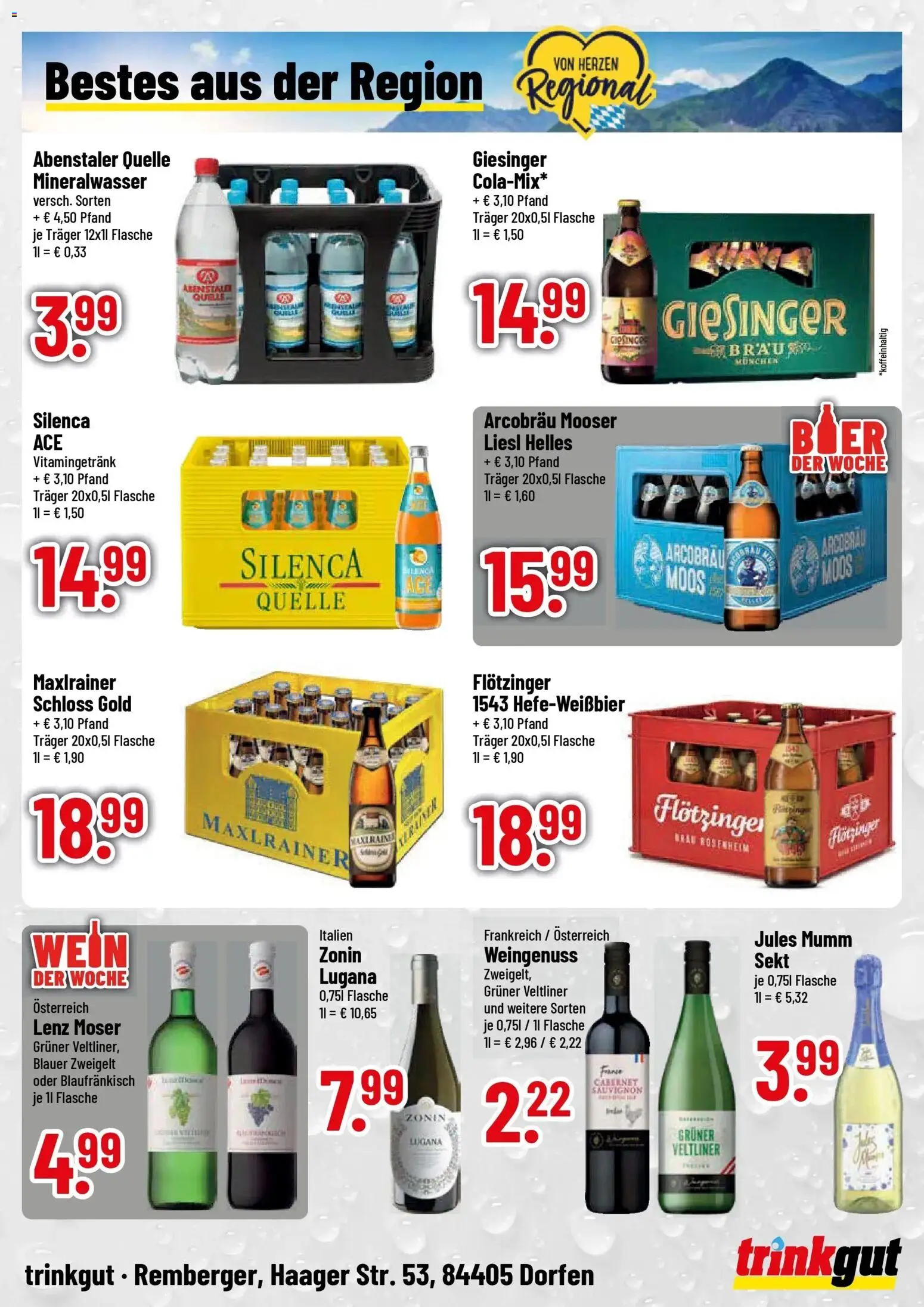 Trinkgut Prospekt Dorfen (ab 26.10.2026) » Angebote online | Seite: 4 | Produkte: Sekt, Jules mumm, Mineralwasser, Wein