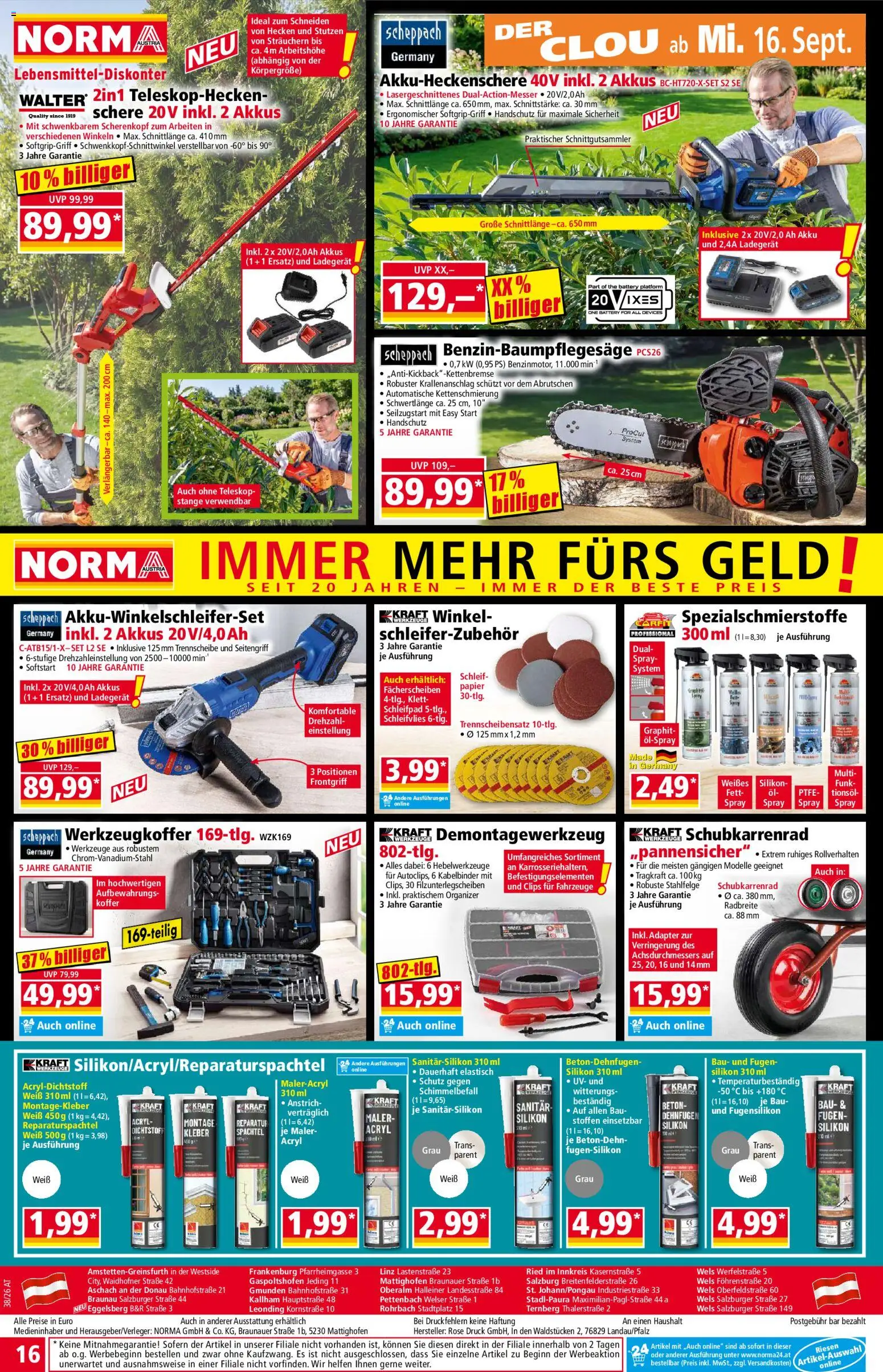 Norma Flugblatt gültig ab 14.09.2026 | Seite: 16 | Produkte: Koffer, Adapter