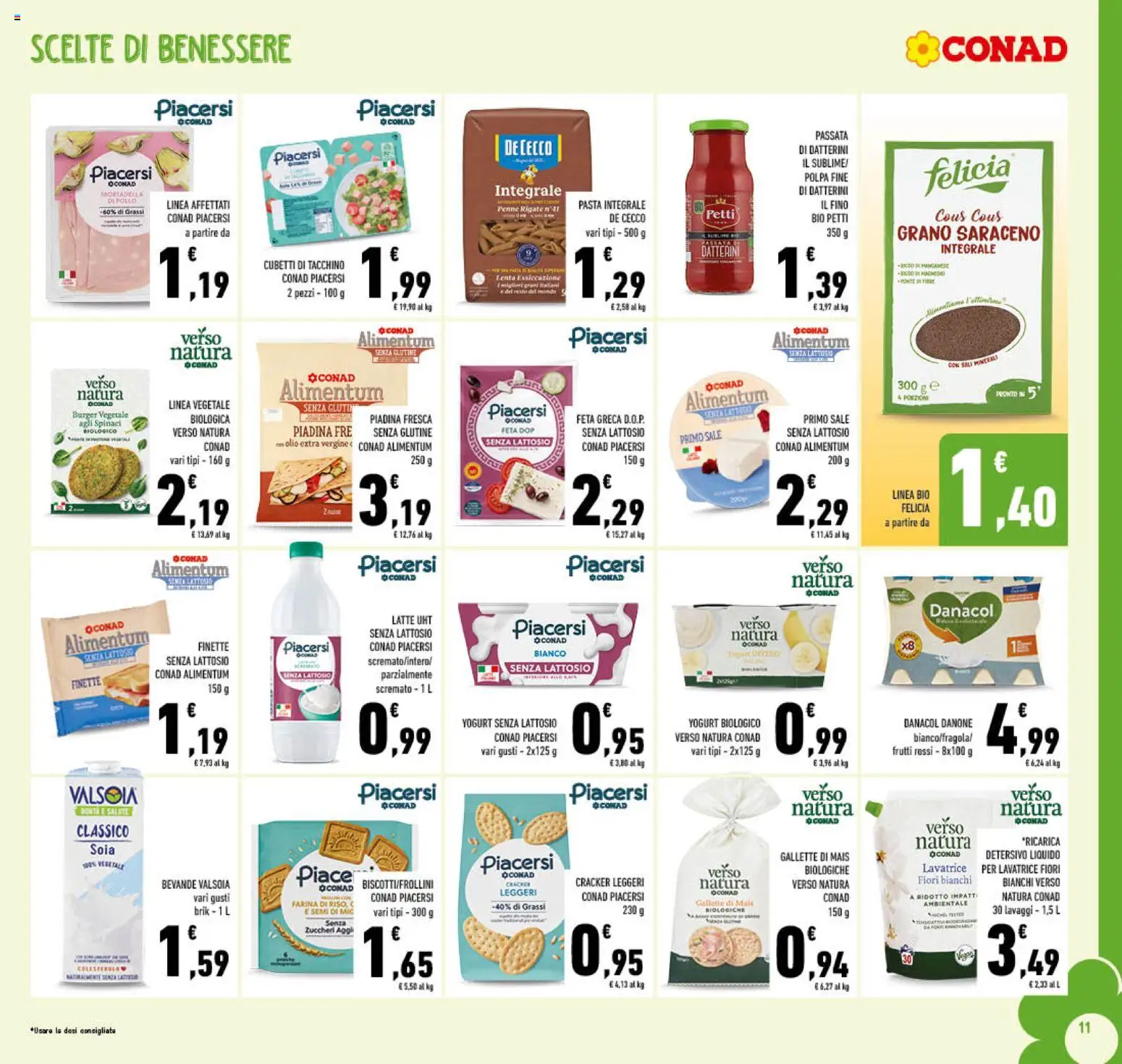 Volantino Conad del 17.06.2026 | Pagina: 11 | Prodotti: Olio, Crackers, Piadina, Penne