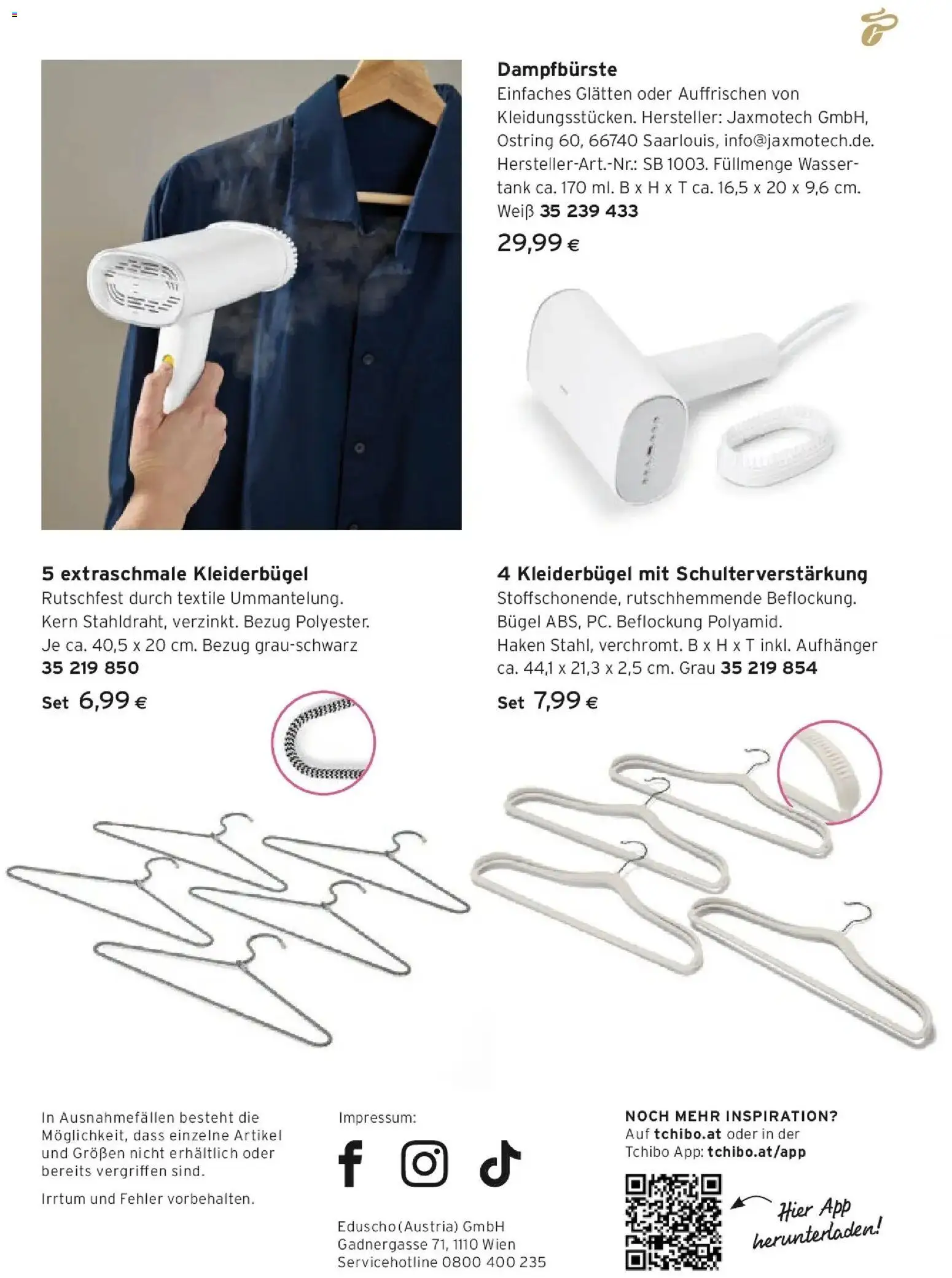 Tchibo Eduscho Tchibo Magazin von 05.08.2026 - Aktuelle Angebote | Seite: 27 | Produkte: Wasser, Kleiderbügel