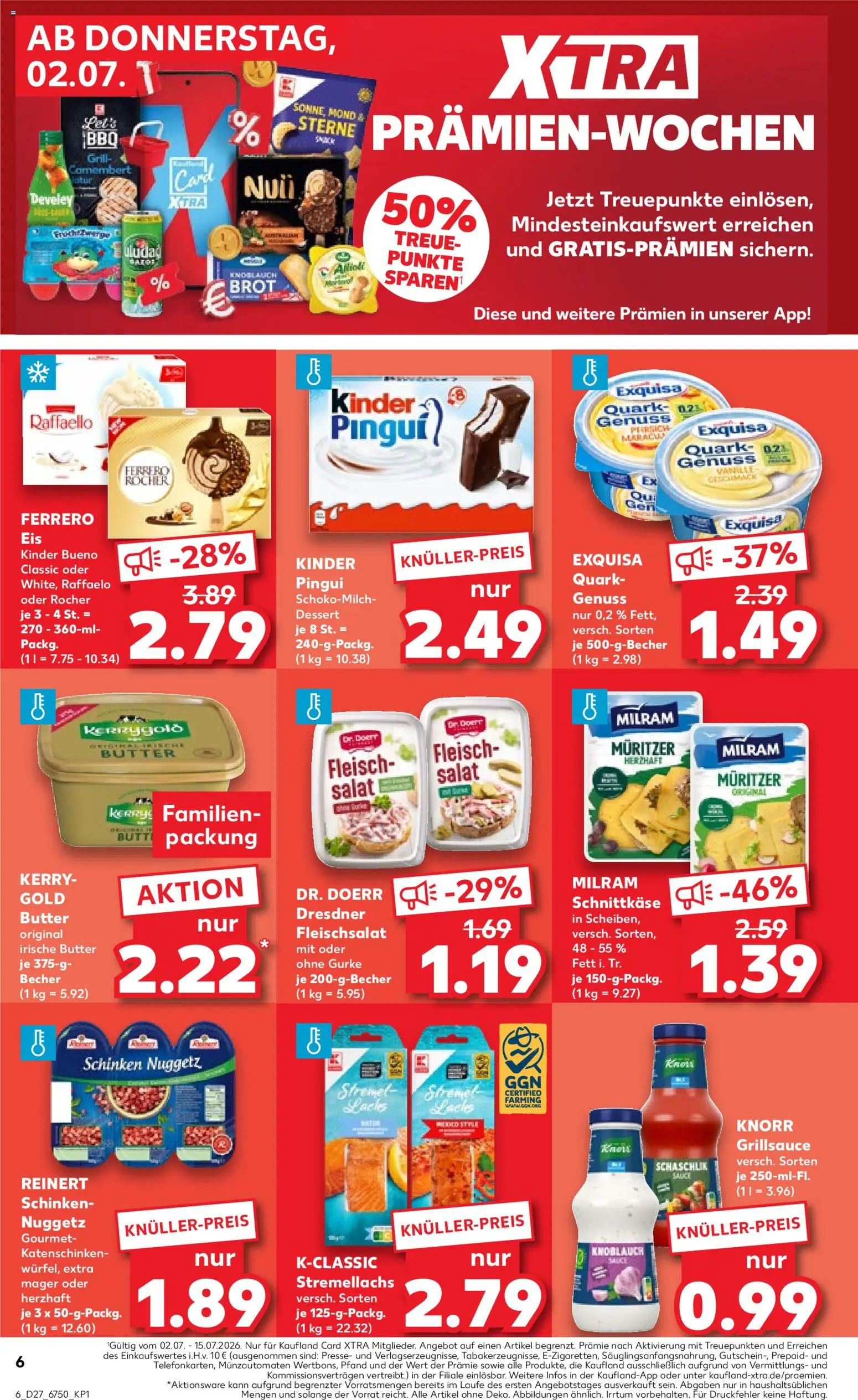 Kaufland Prospekt Berlin – gültig ab 02.07.2026 | Seite: 6 | Produkte: Raffaello, Quark, Exquisa, Salat