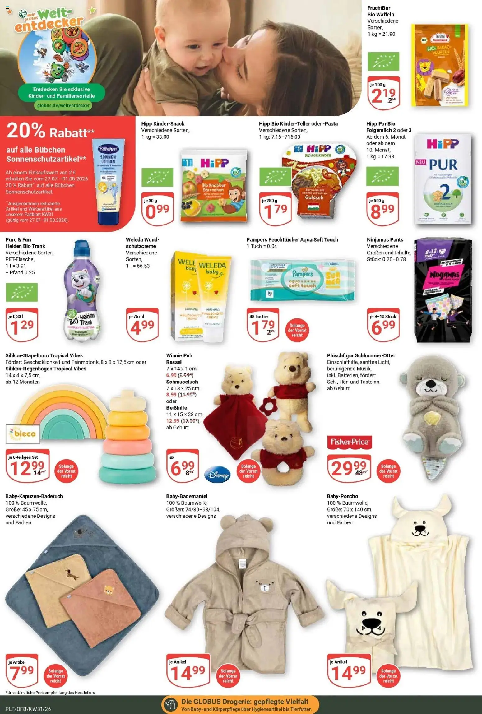 Globus Prospekt Plattling – gültig ab 20.07.2026 | Seite: 20 | Produkte: Creme, Waffeln, Gulasch, Pasta