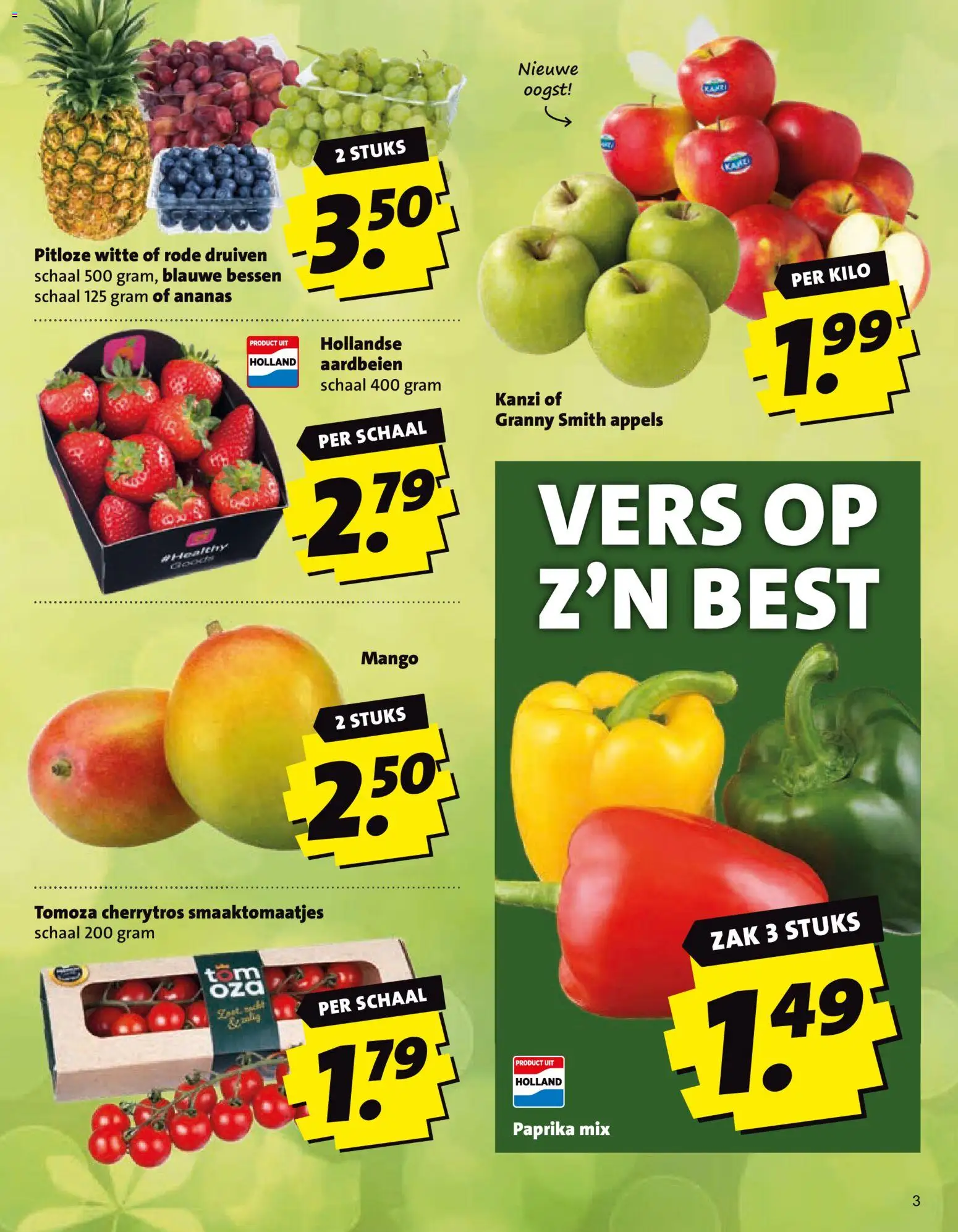 {H1} | Pagina: 3 | Producten: Appels, Aardbeien, Zak, Mango