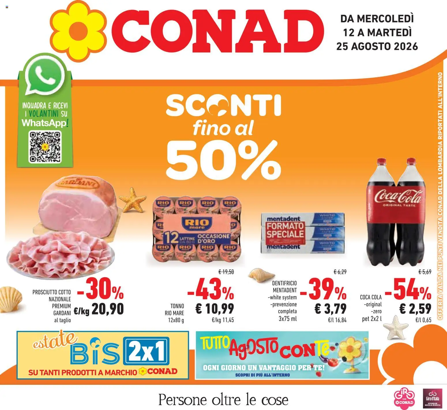 Volantino Conad del 12/08/2026 | Pagina: 1 | Prodotti: Prosciutto Cotto, Tè, Taglio, Prosciutto