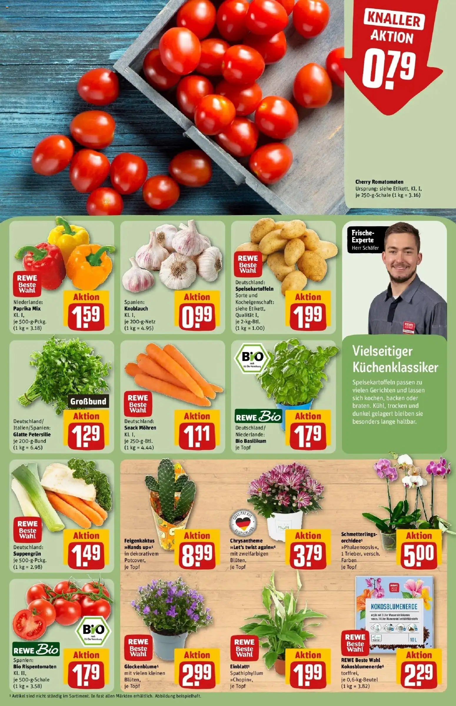 REWE Prospekt ab 10.08.2026 zum Blättern » Angebote | Seite: 5 | Produkte: Mohren, Blumenerde, Wasser, Petersilie