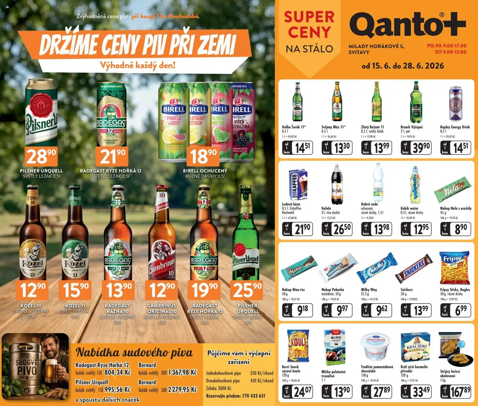 Astur & Qanto leták - Svitavy od 15.06.2026 | Strana: 1 | Produkty: Káva, Eiskaffee ledová káva, Eiskaffee, Braník