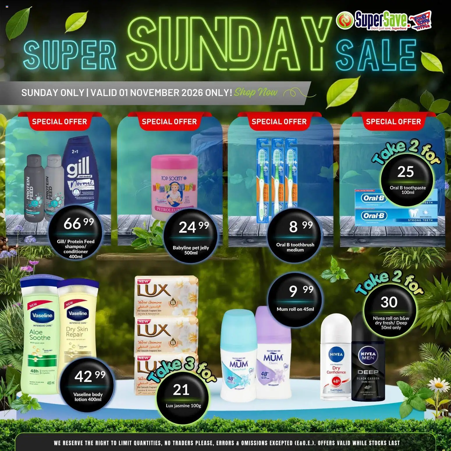 New Super Save catalogue – valid from 01/11/2026 | Page: 8 | Products: Protein, Conditioner, Toothpaste, Lotion