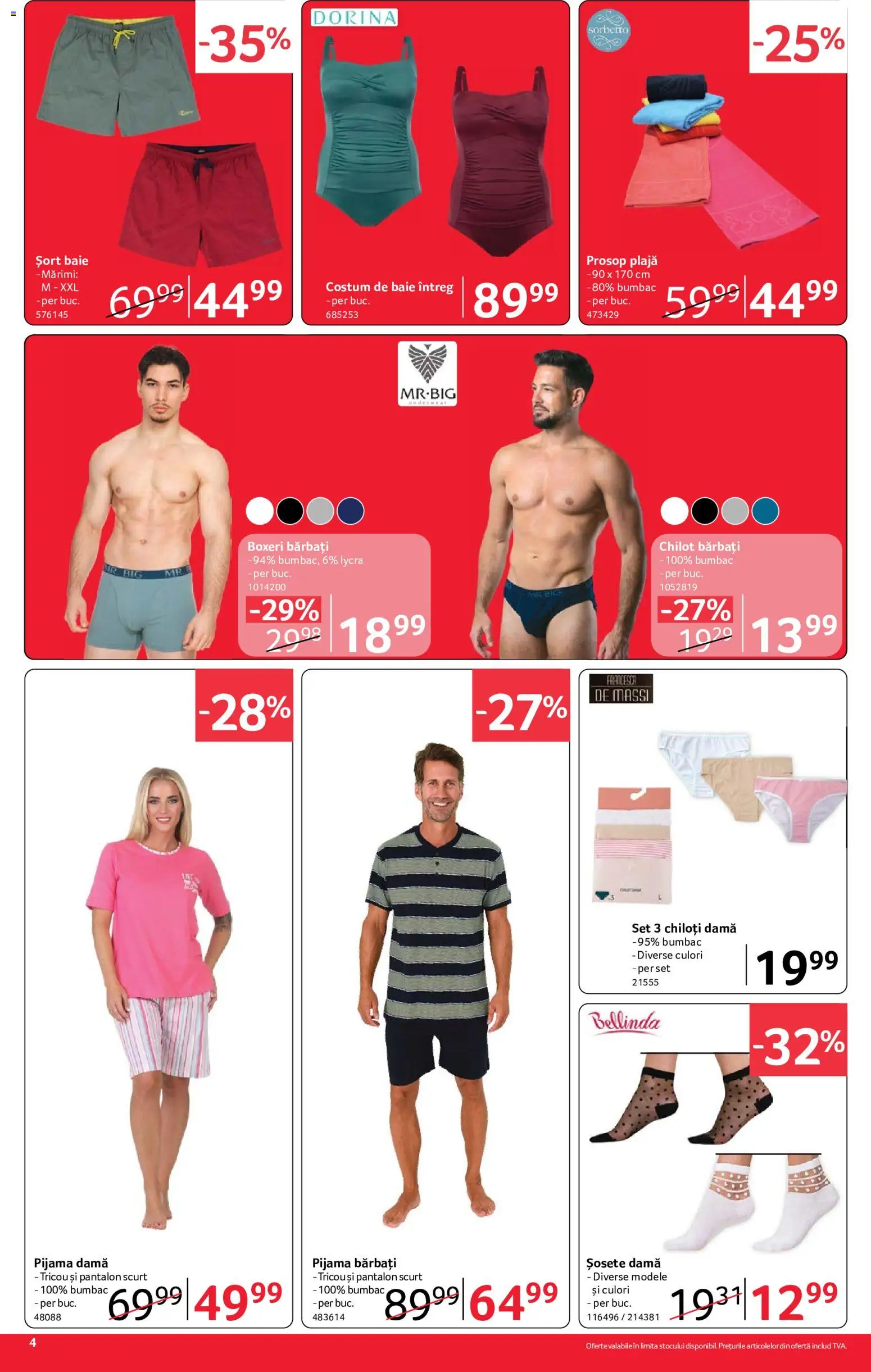 Noul catalog Selgros – valabil de la 10.07.2026 | Pagină: 4 | Produse: Șort, Tricou, Costum de baie, Boxeri