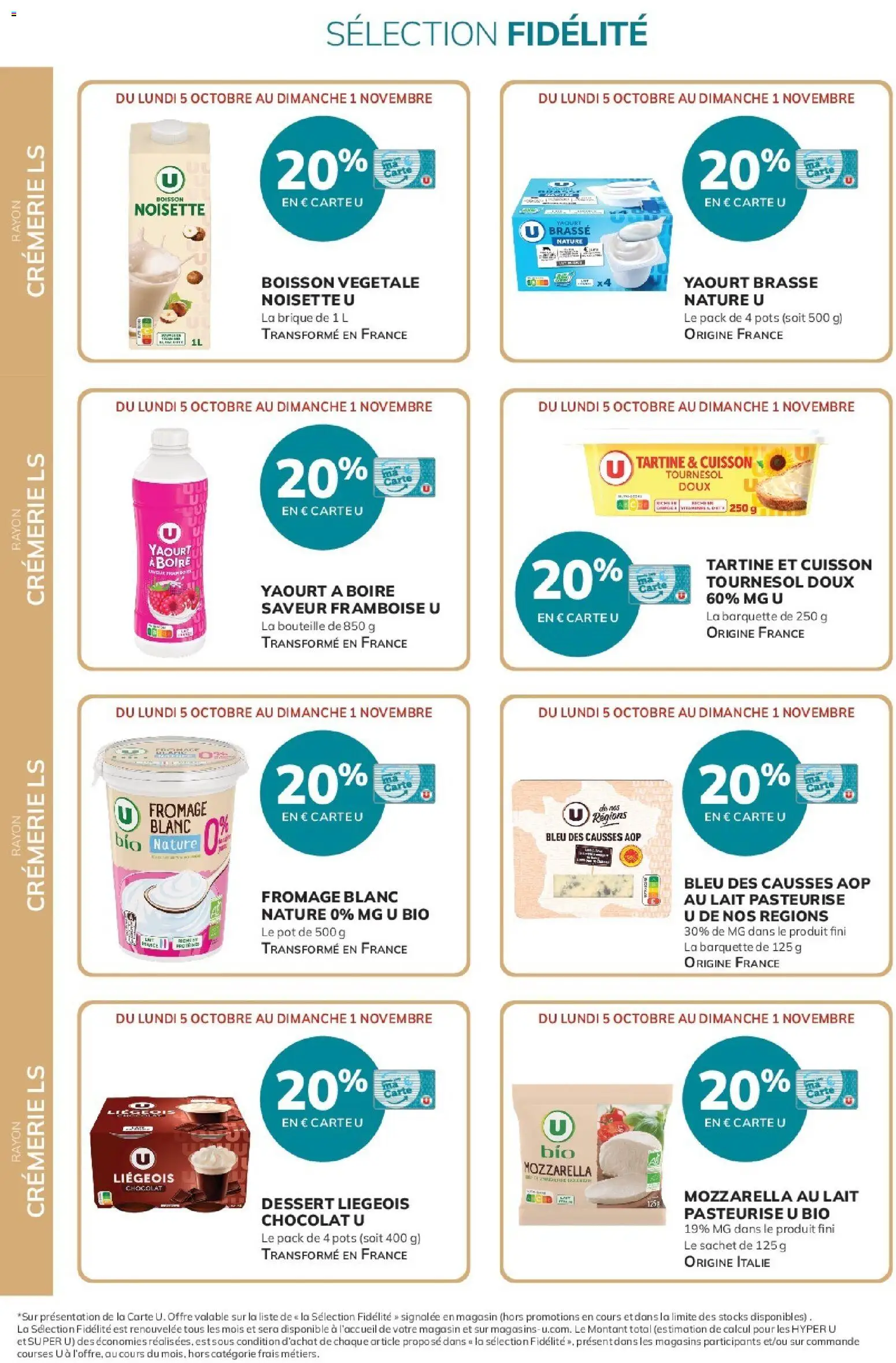 {H1} | Page: 4 | Produits: Brique, Dessert, Yaourt brassé, Bouteille