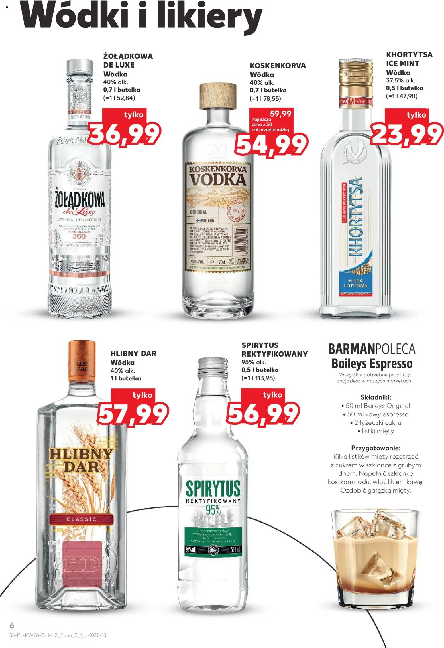Kaufland Polsko leták - Barek od 25.06.2026 | Strana: 6 | Produkty: Vodka, Baileys