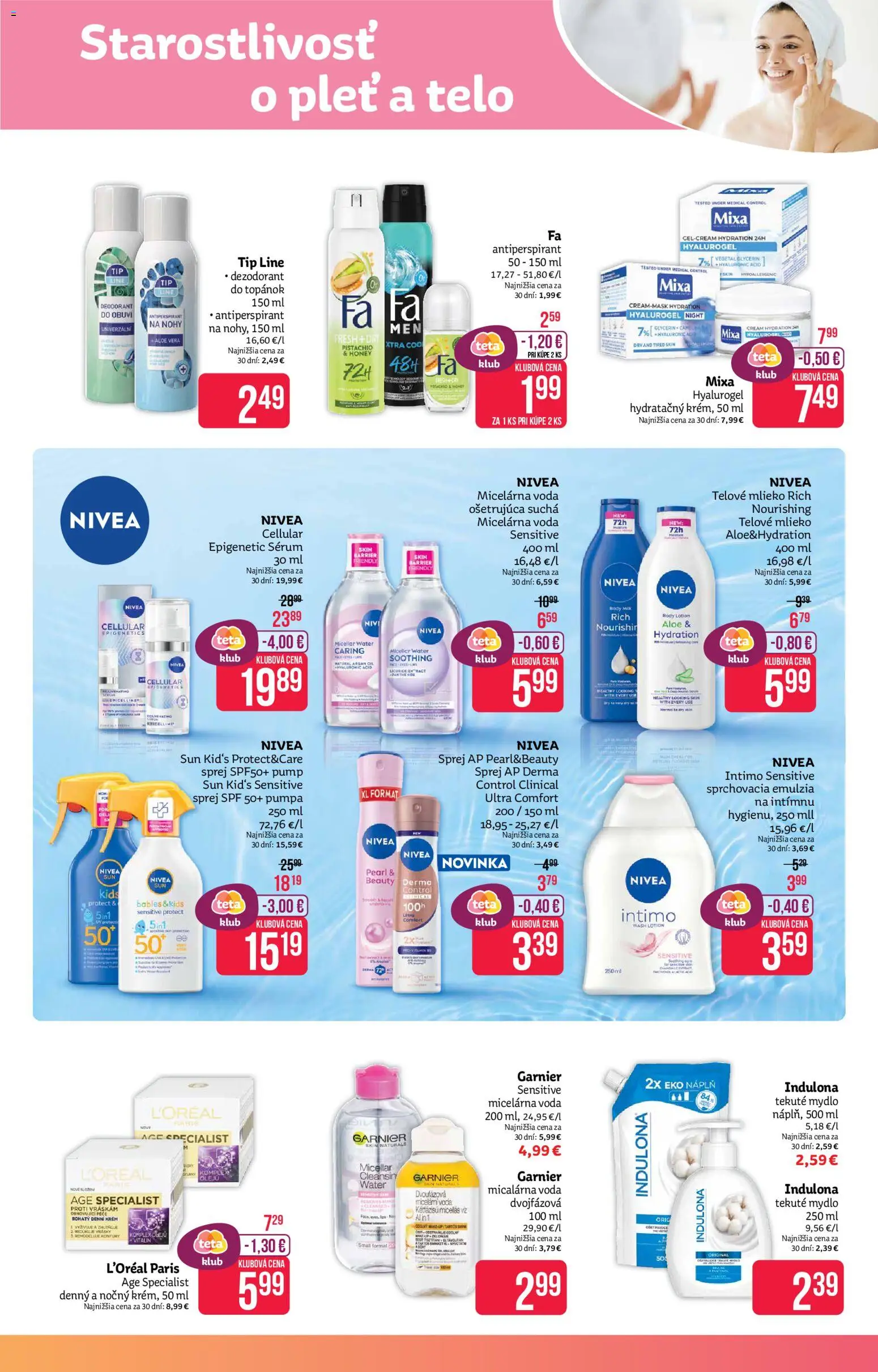 Nové Teta drogerie akcie – leták je platný od 03.08.2026 | Strana: 5 | Produkty: Pumpa, Nivea, Indulona