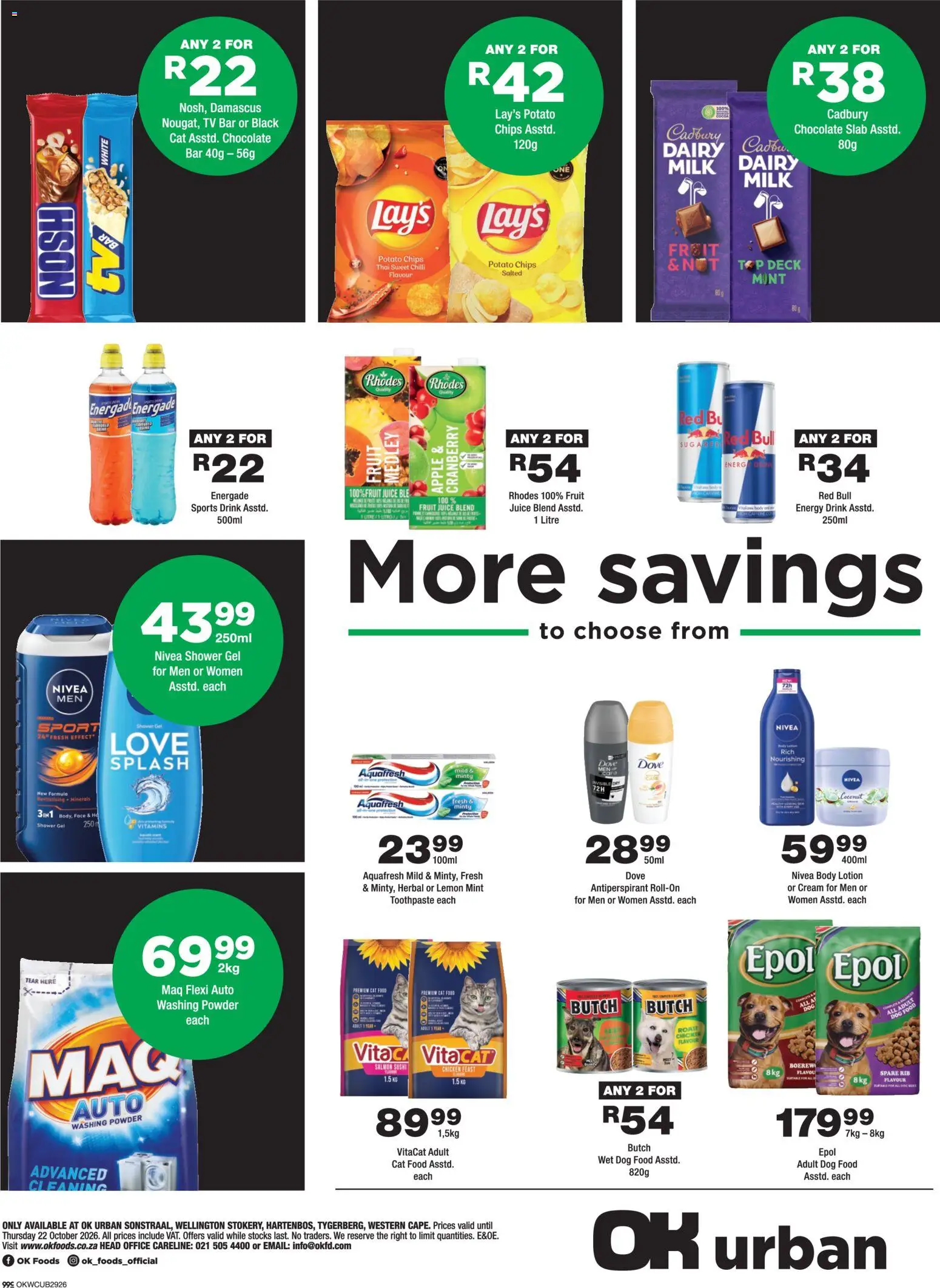 New OK Foods catalogue – valid from 14/10/2026 | Page: 4 | Products: TV, Energy drink, Fruit, Washing powder