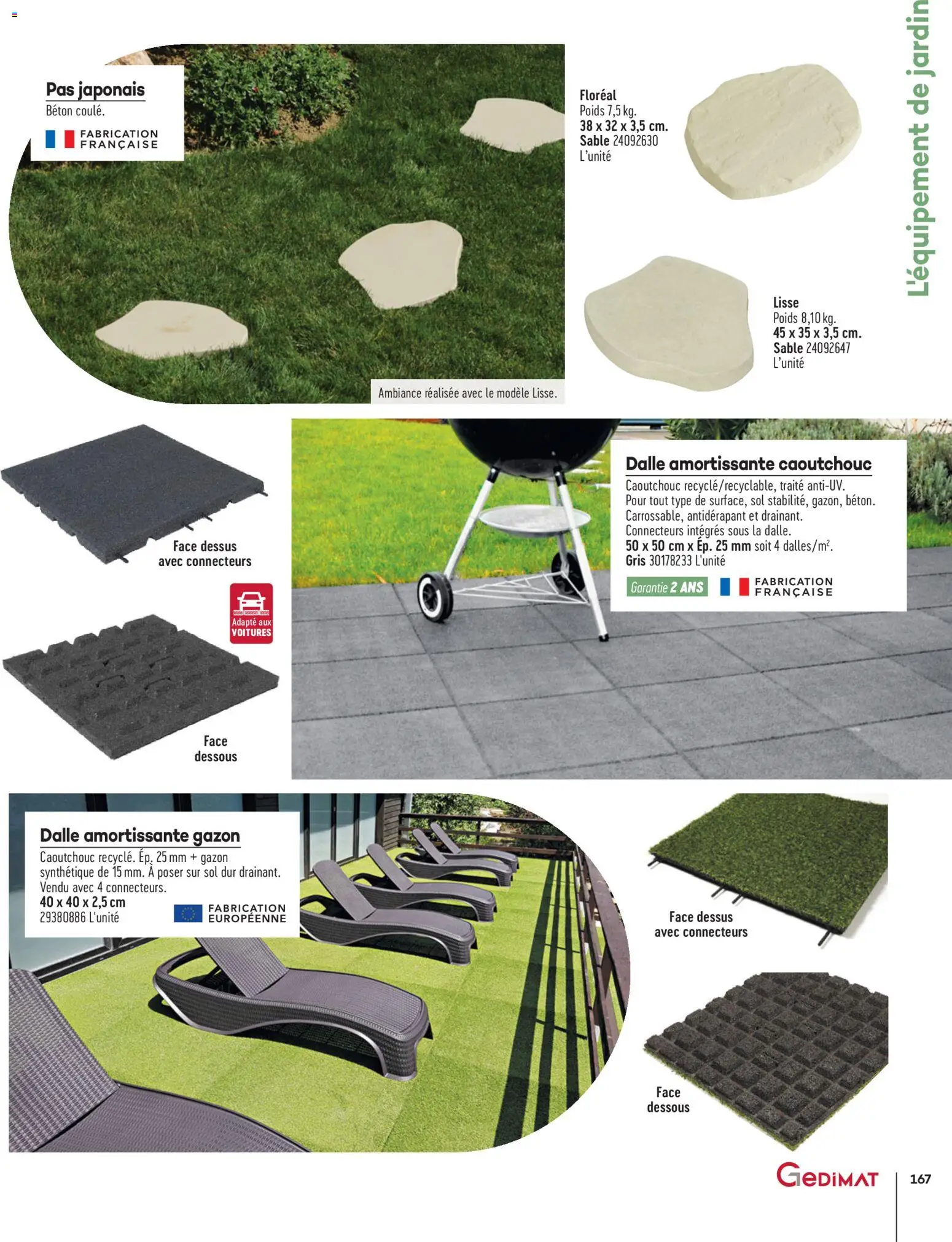 {H1} | Page: 167 | Produits: Poids, Gazon synthétique, Gazon