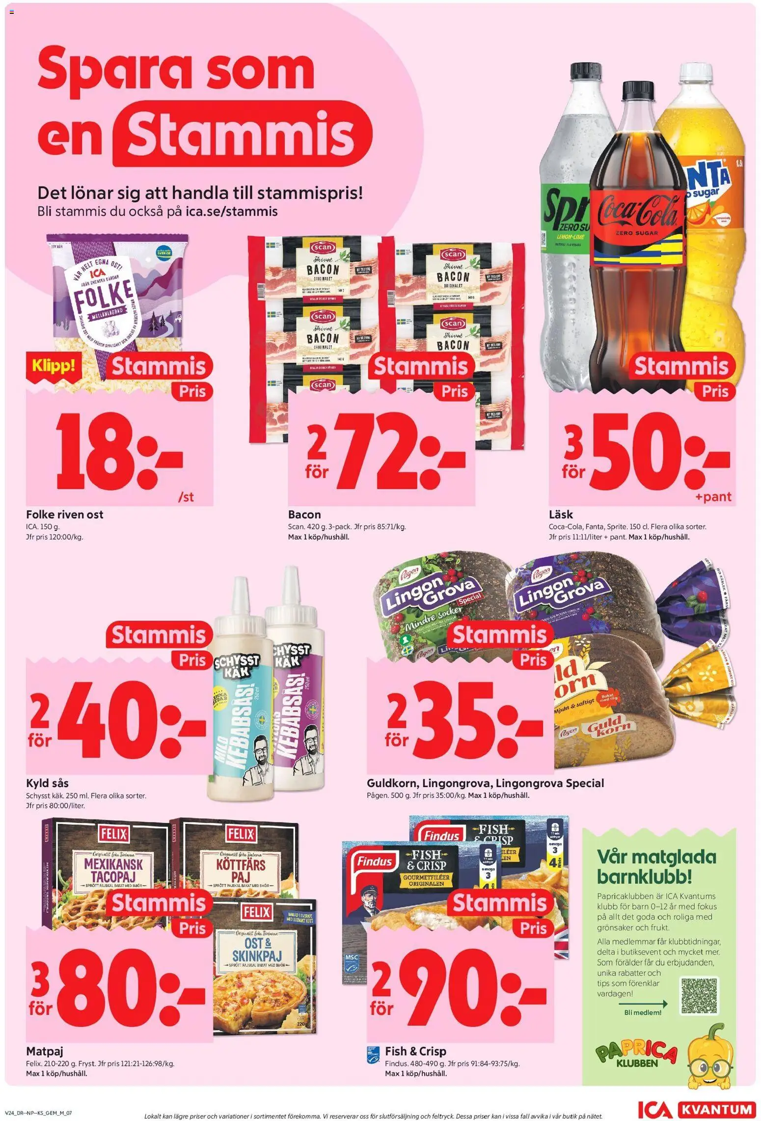 ICA Kvantum reklamblad aktuell från 08.06.2026 | Sida: 7 | Produkter: Riven ost, Kebabsås, Smör, Ost
