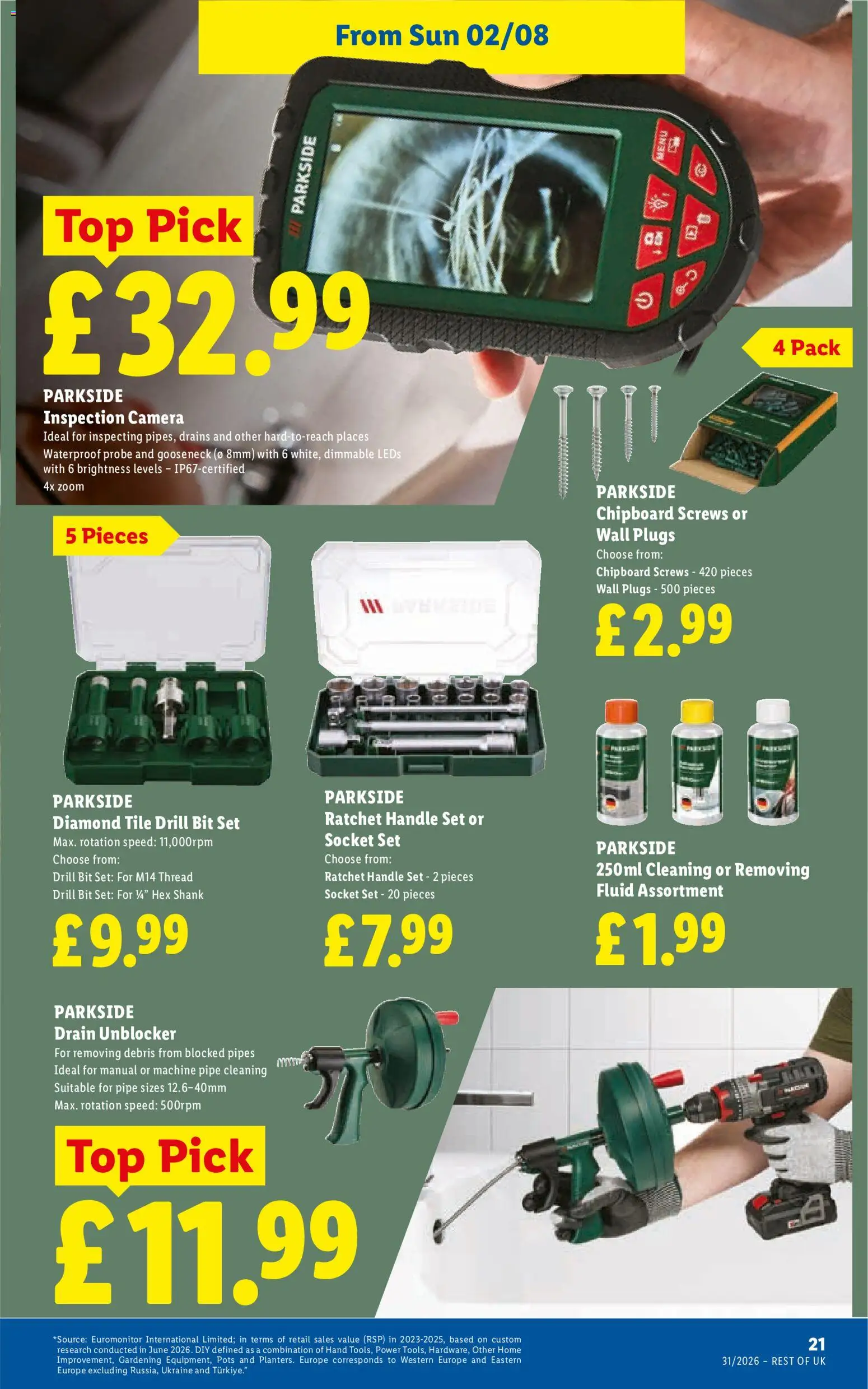 {H1} | Page: 23 | Products: Drill, Socket, Handle, Camera
