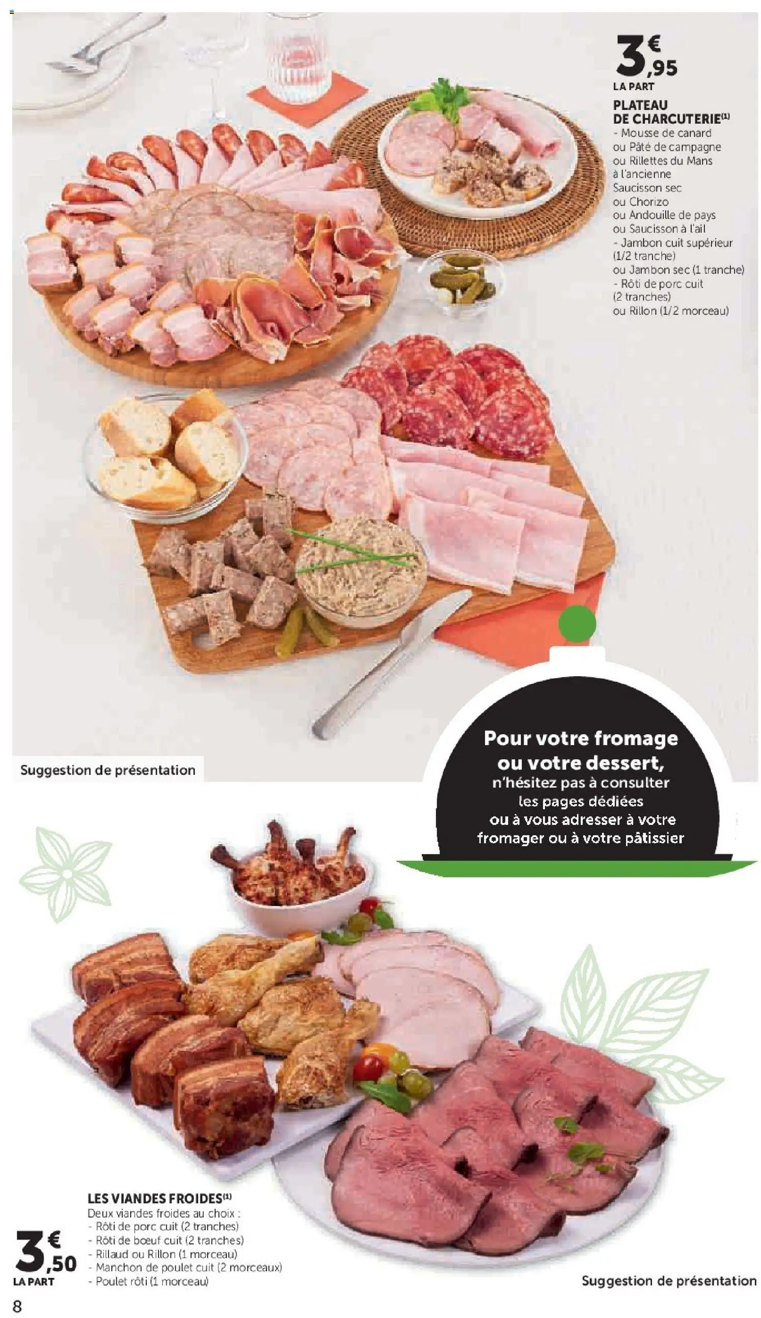 {H1} | Page: 8 | Produits: Chorizo, Saucisson, Rôti de bœuf, Fromage